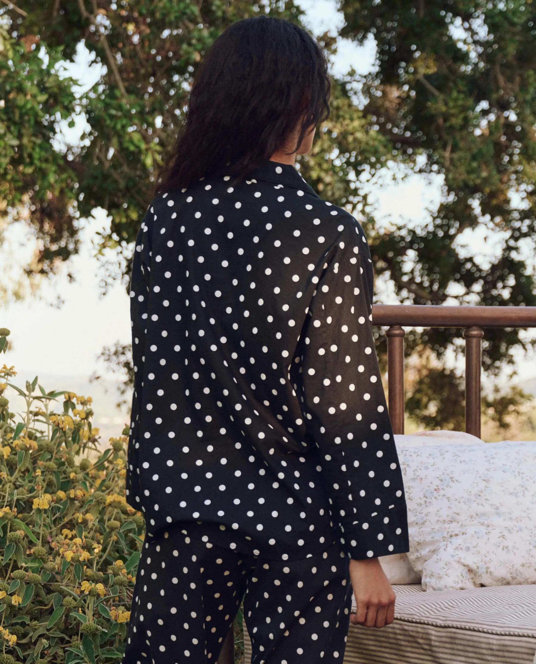The Pajama Shirt. -- Black Polka Dot sold by THE GREAT. product image thumbnail 2