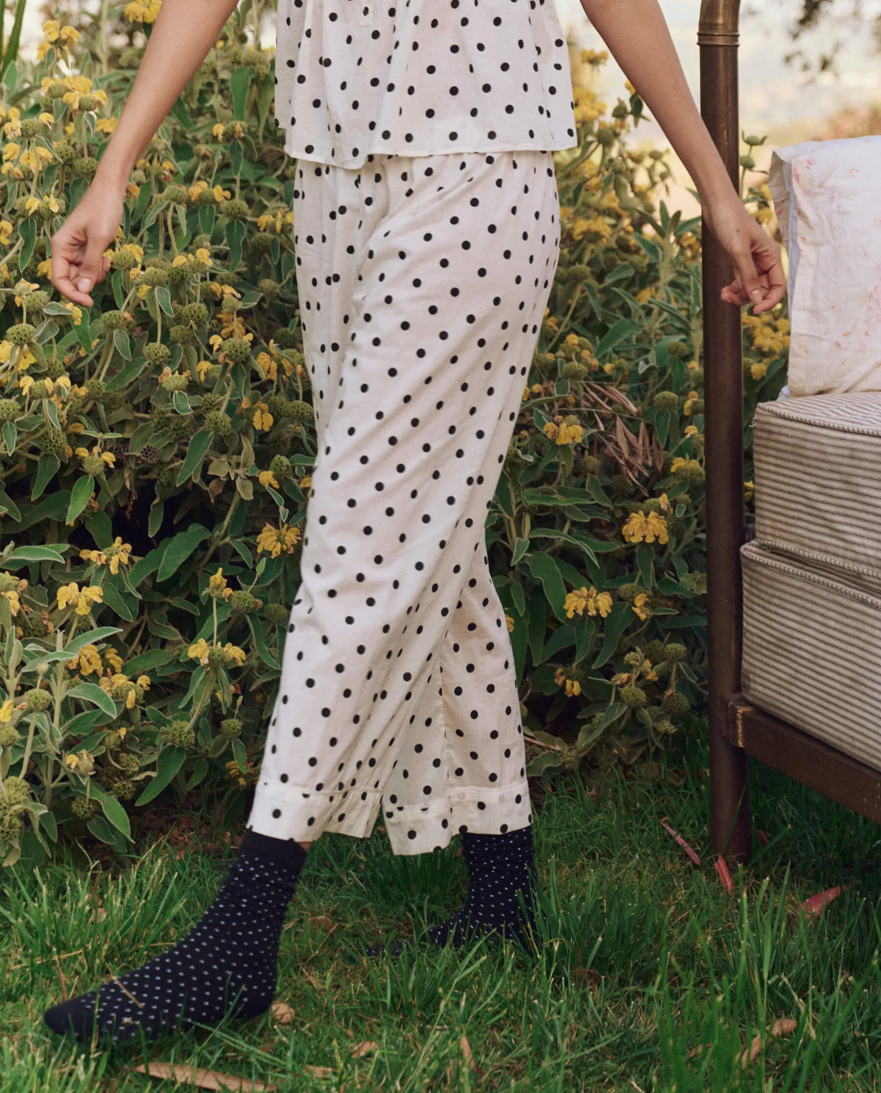 The Easy Sleep Pant. -- Cream Polka Dot sold by THE GREAT. product image thumbnail 3