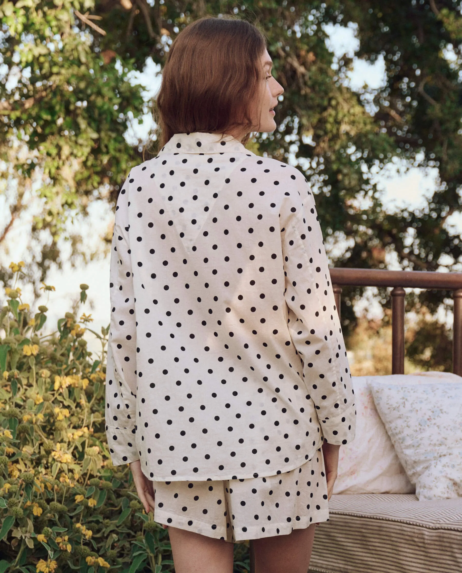 The Pajama Shirt. -- Cream Polka Dot sold by THE GREAT. product image thumbnail 2