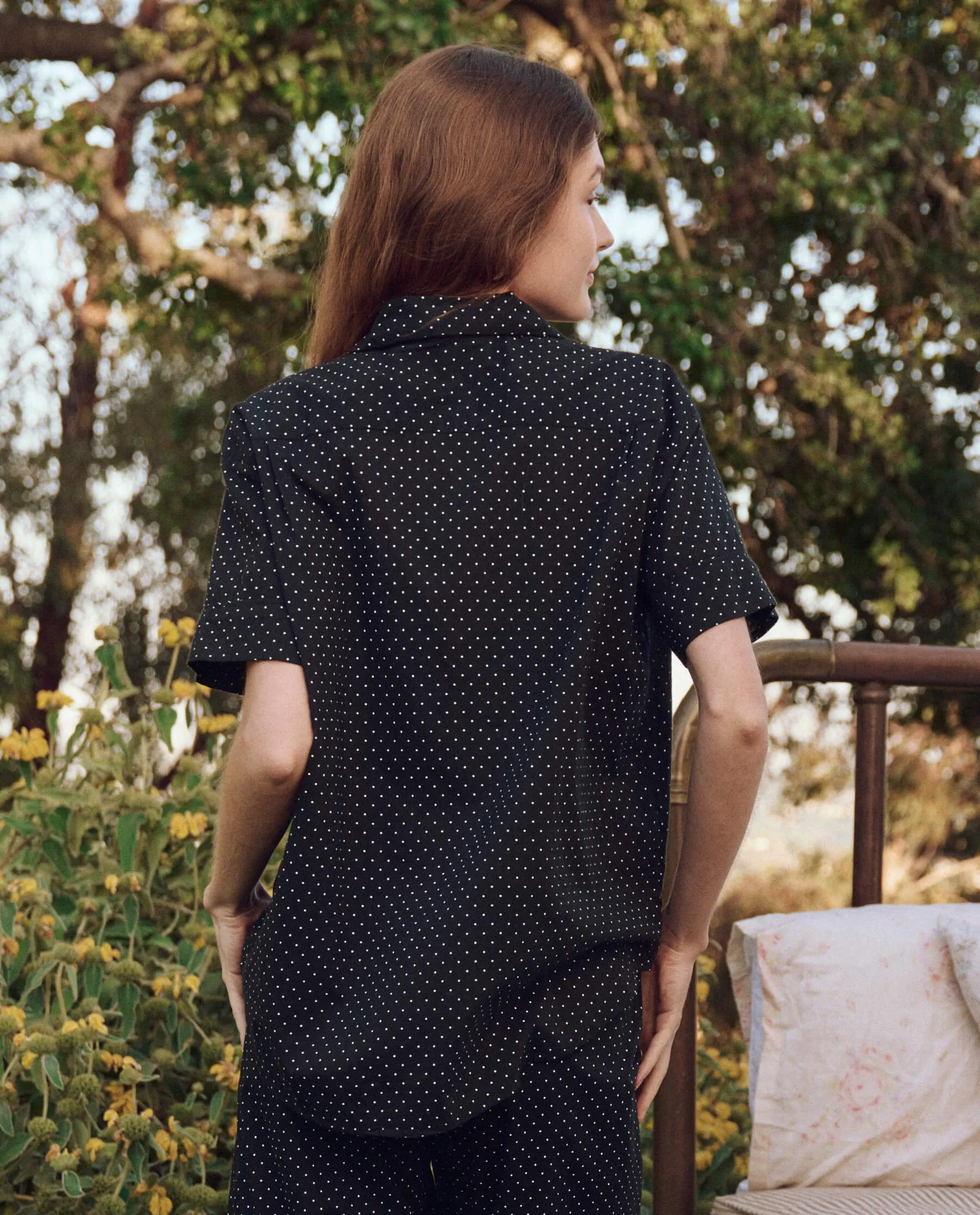 The Short Sleeve Pajama Shirt. -- Mini Black Polka Dot sold by THE GREAT. product image thumbnail 2