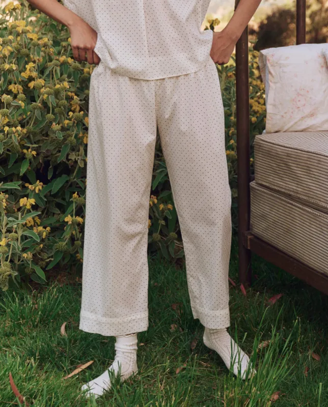 The Easy Sleep Pant. -- Mini Cream Polka Dot sold by THE GREAT.