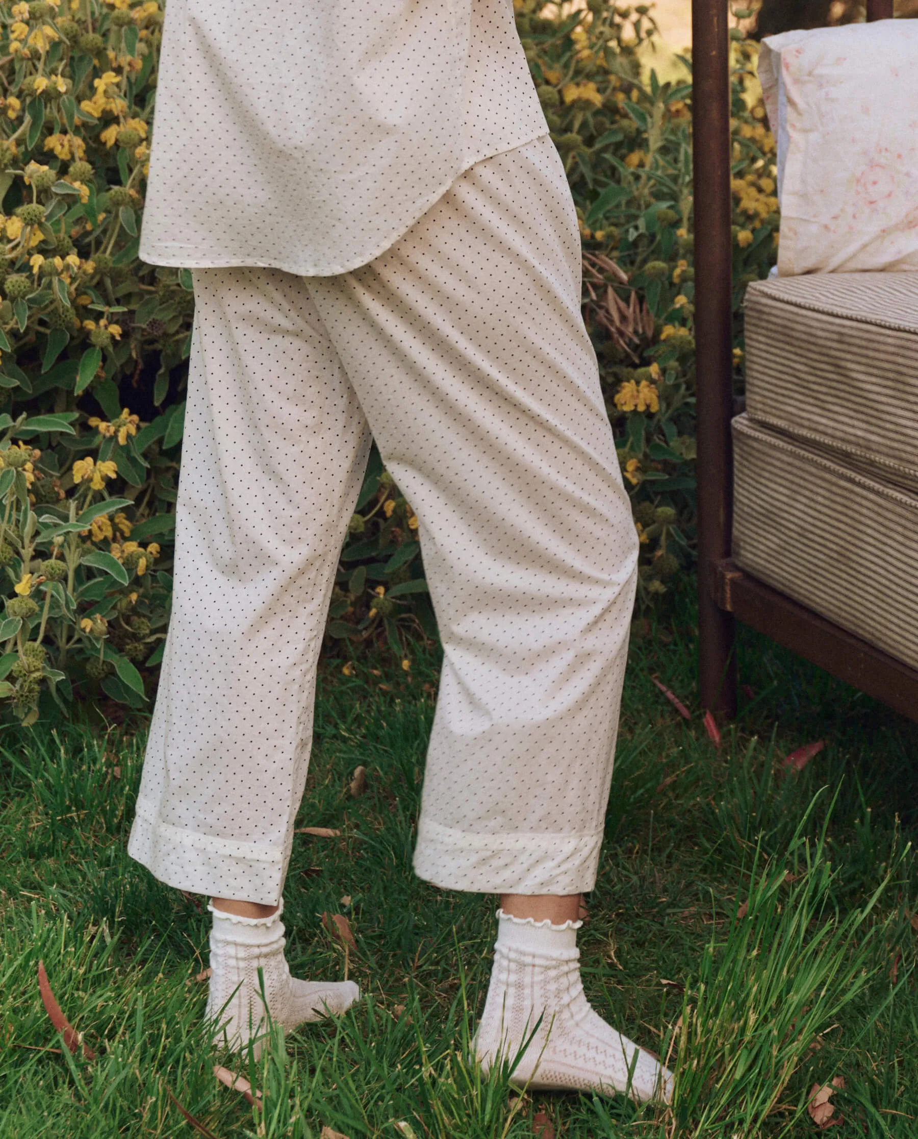 The Easy Sleep Pant. -- Mini Cream Polka Dot sold by THE GREAT. product image thumbnail 2