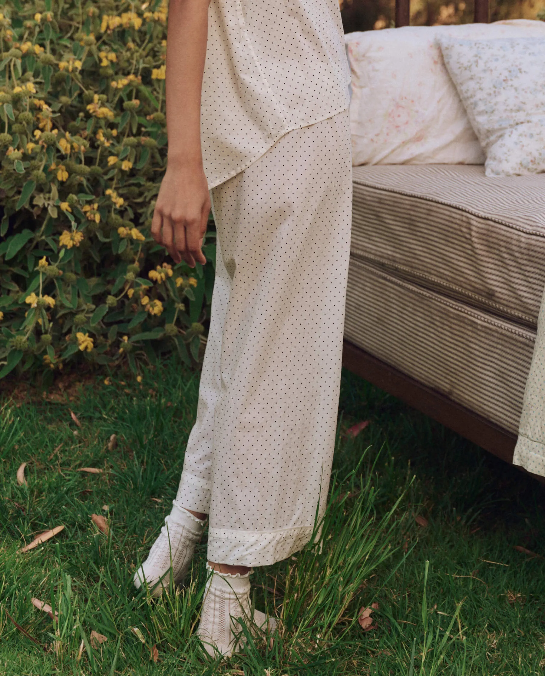 The Easy Sleep Pant. -- Mini Cream Polka Dot sold by THE GREAT. product image thumbnail 3