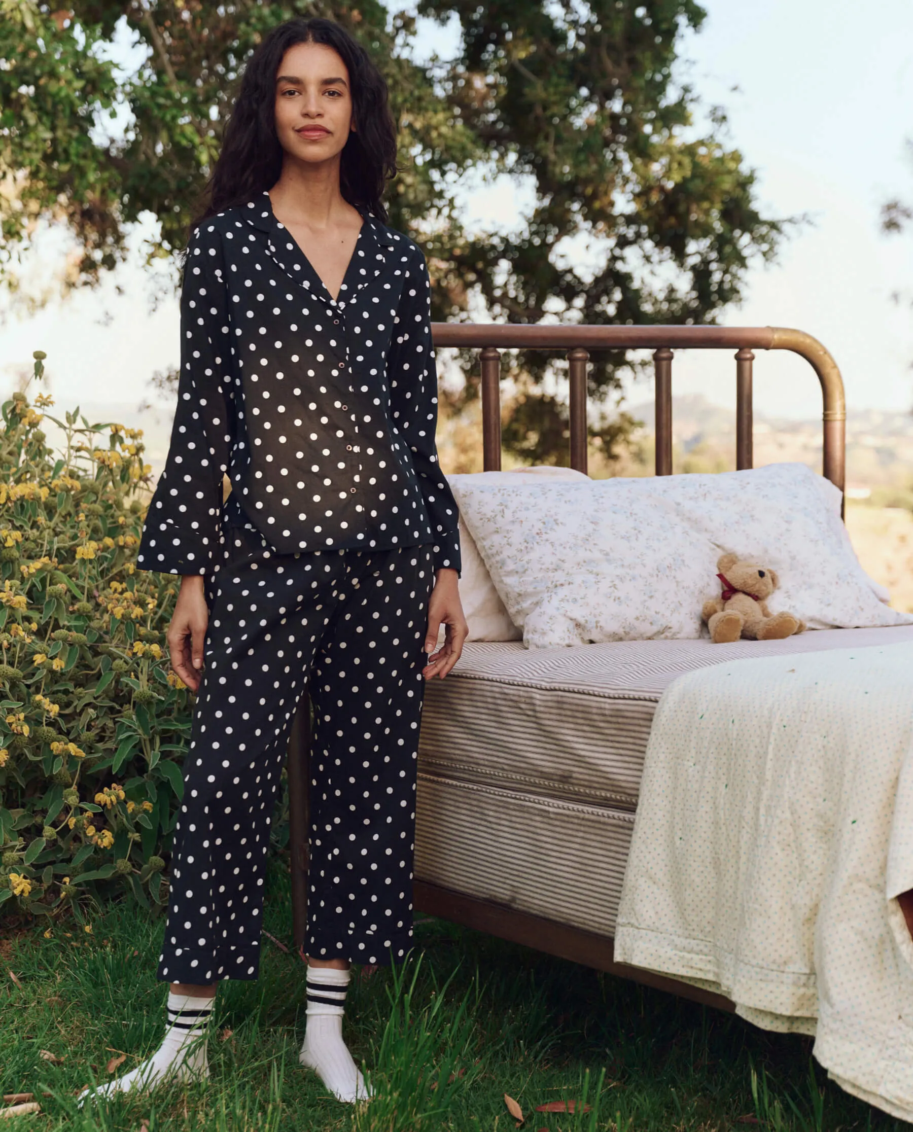 The Easy Sleep Pant. -- Black Polka Dot sold by THE GREAT. product image thumbnail 4