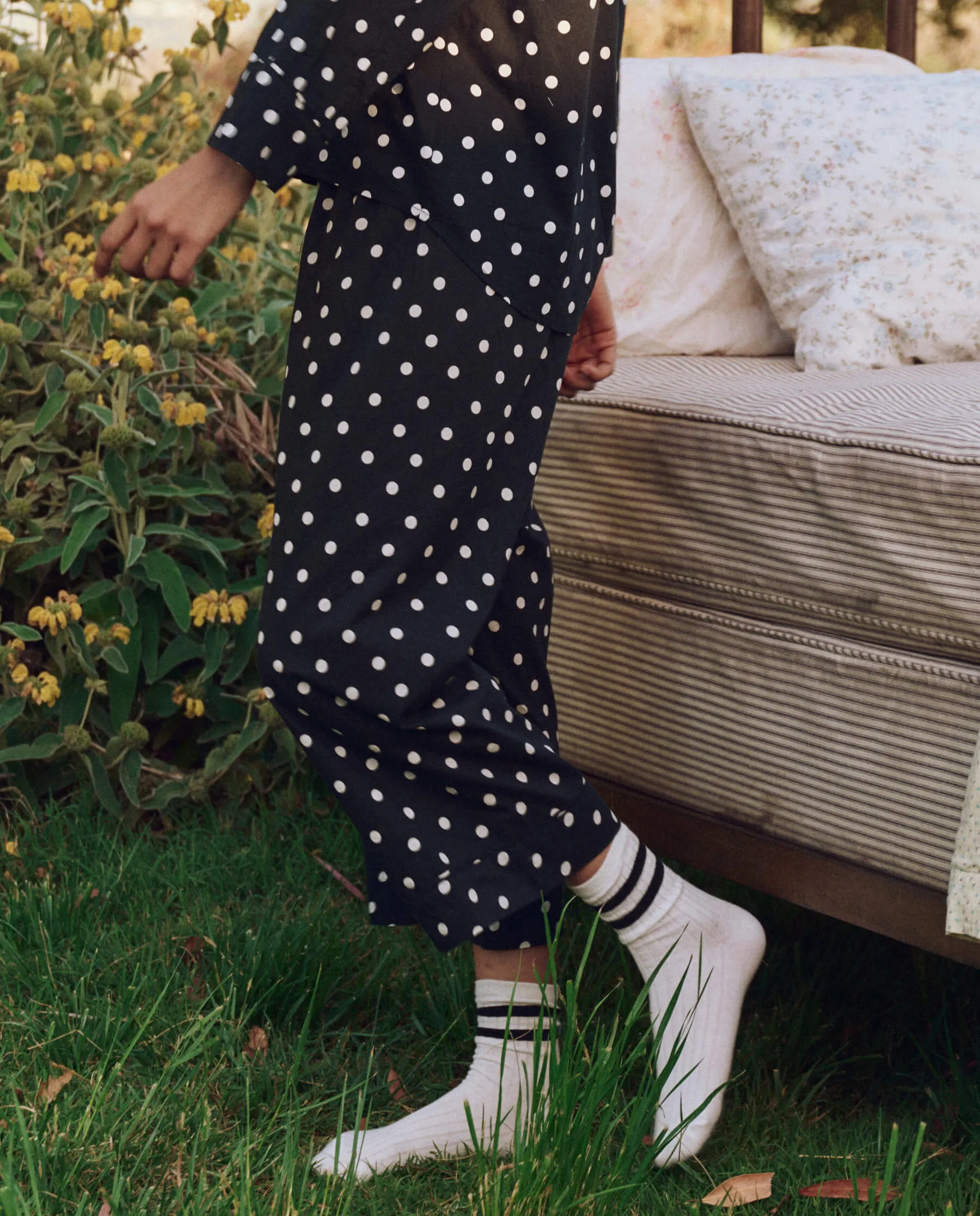 The Easy Sleep Pant. -- Black Polka Dot sold by THE GREAT. product image thumbnail 3