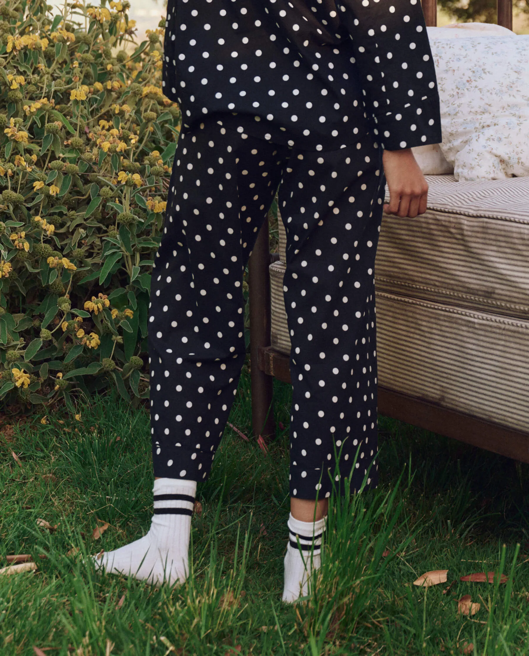 The Easy Sleep Pant. -- Black Polka Dot sold by THE GREAT. product image thumbnail 2