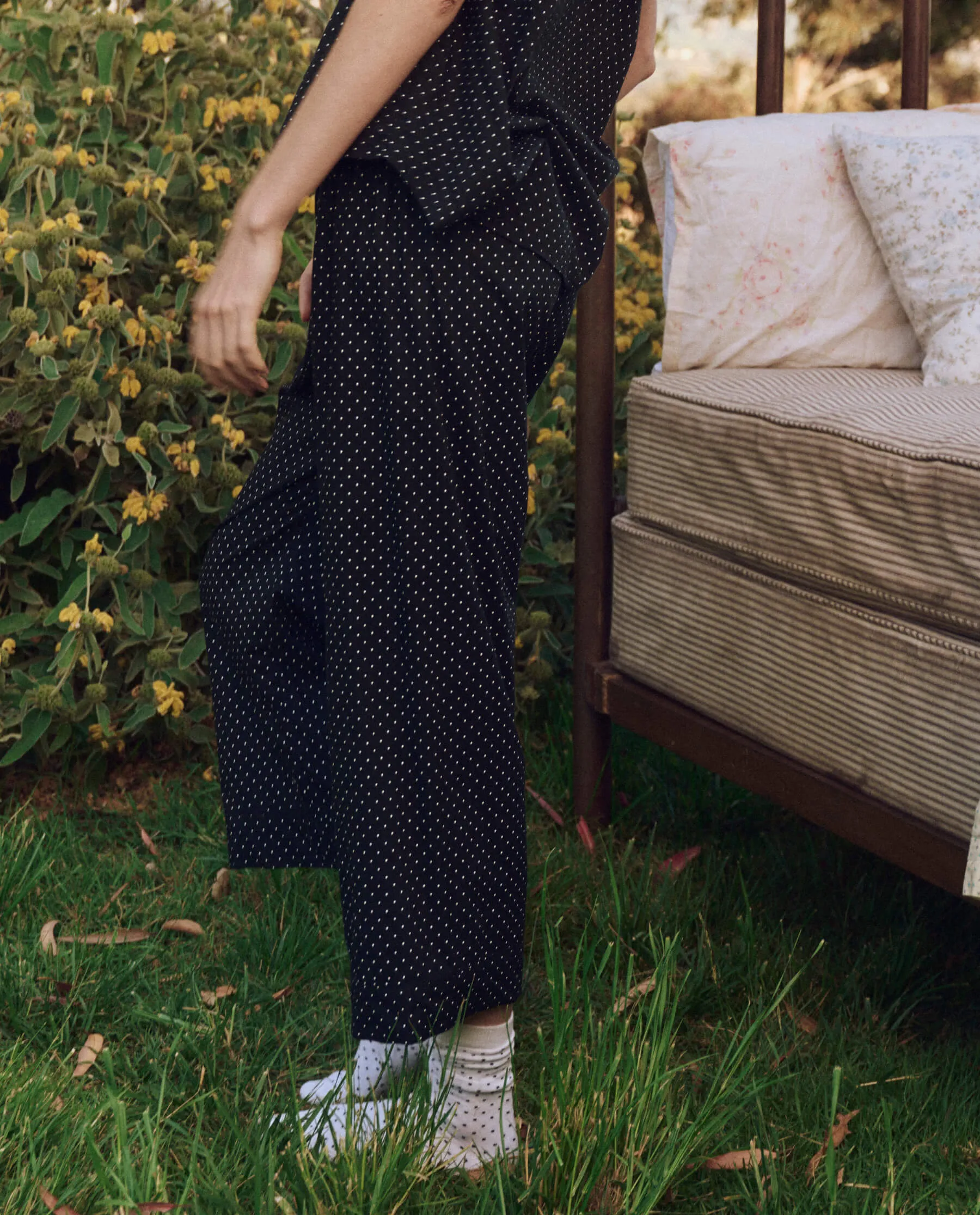 The Easy Sleep Pant. -- Mini Black Polka Dot sold by THE GREAT. product image thumbnail 3