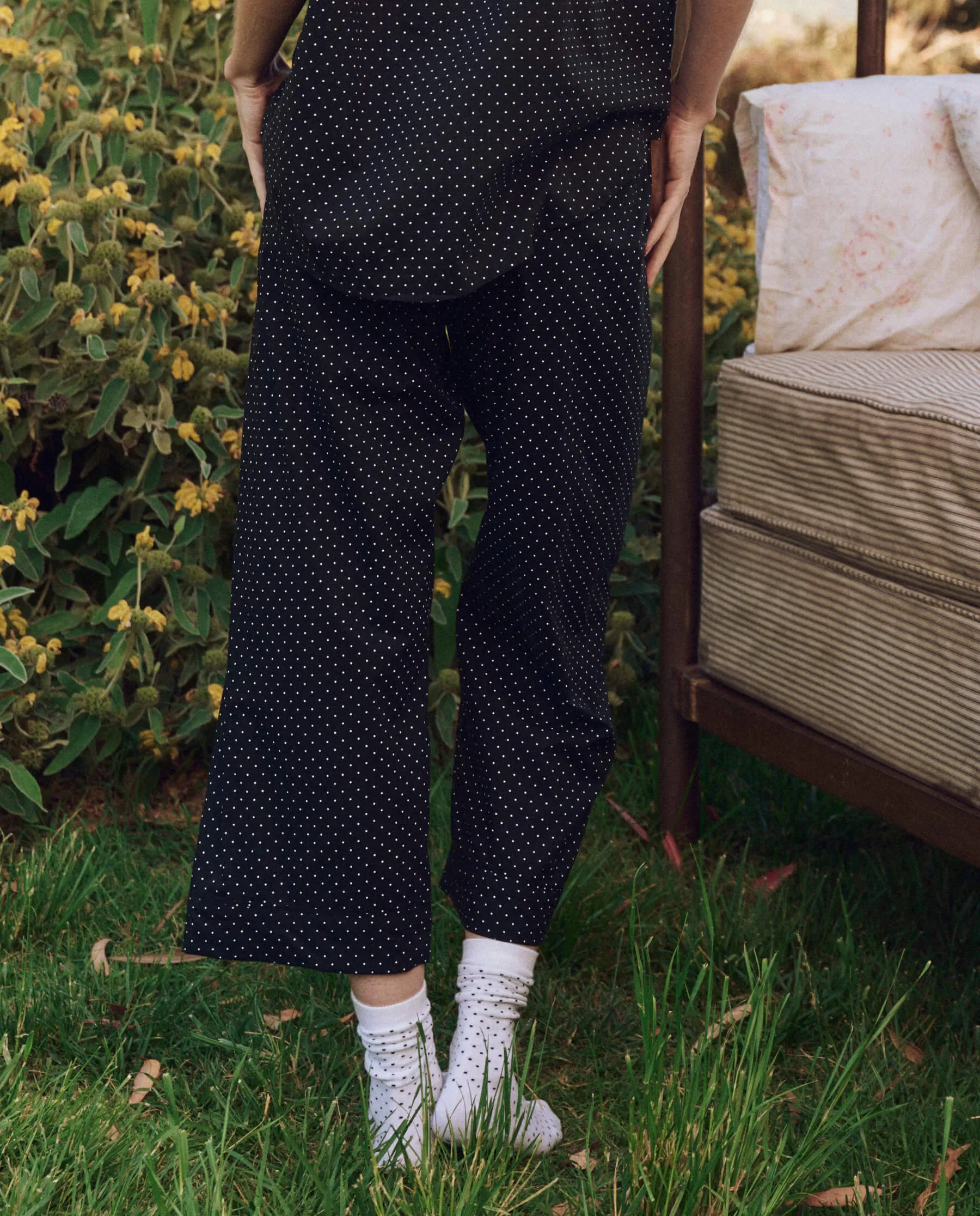The Easy Sleep Pant. -- Mini Black Polka Dot sold by THE GREAT. product image thumbnail 2