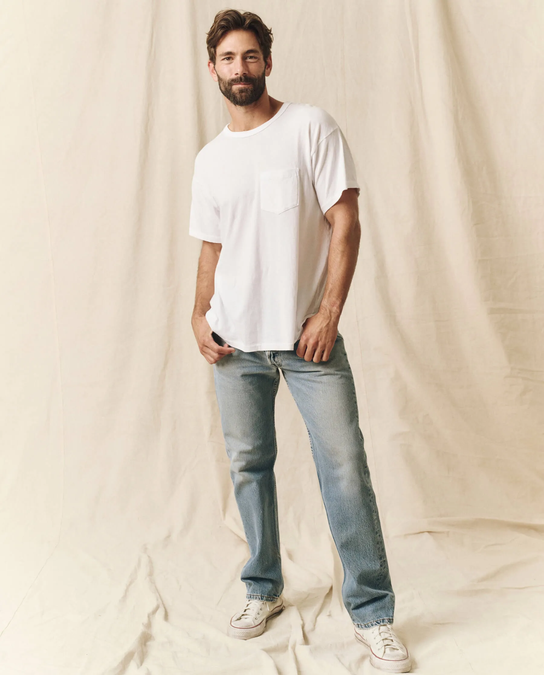 The Men's Pocket Tee. -- True White sold by THE GREAT. product image thumbnail 5