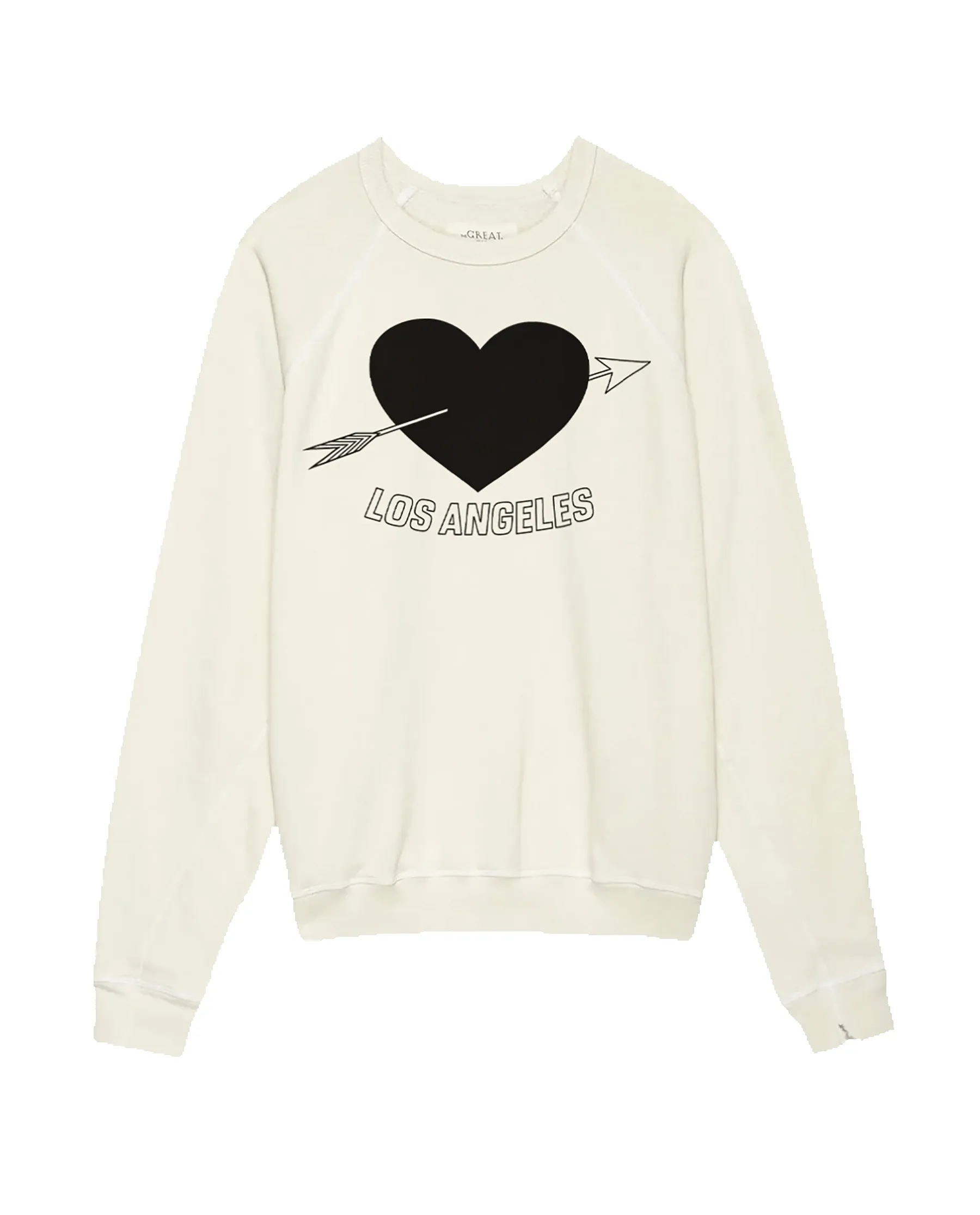 The Men's College Sweatshirt. Graphic -- Washed White with Los Angeles Heart Graphic sold by THE GREAT. product image thumbnail 3