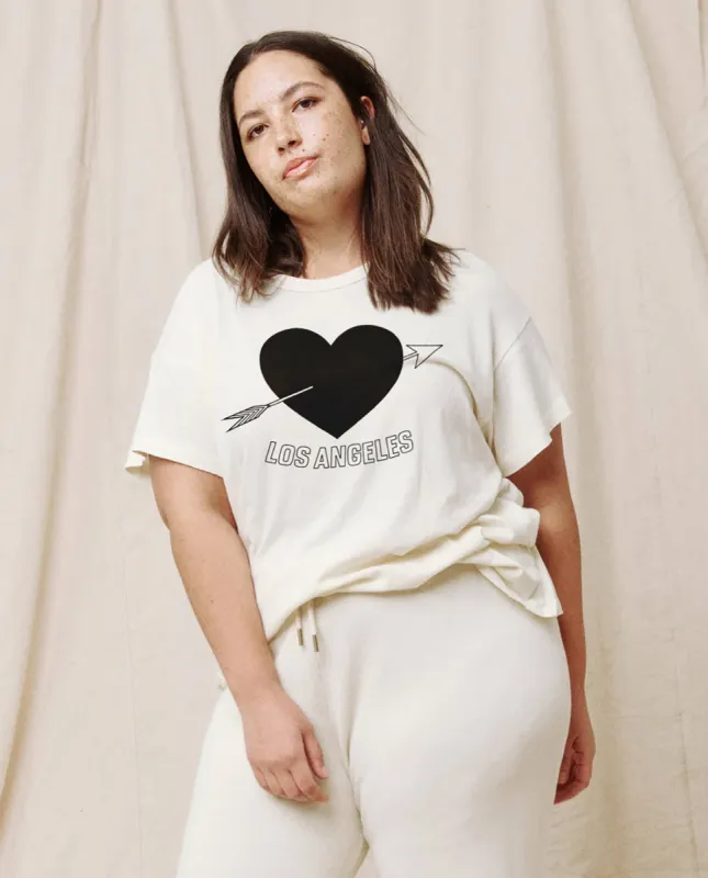 The Boxy Crew. Graphic -- Washed White with Los Angeles Heart Graphic sold by THE GREAT.