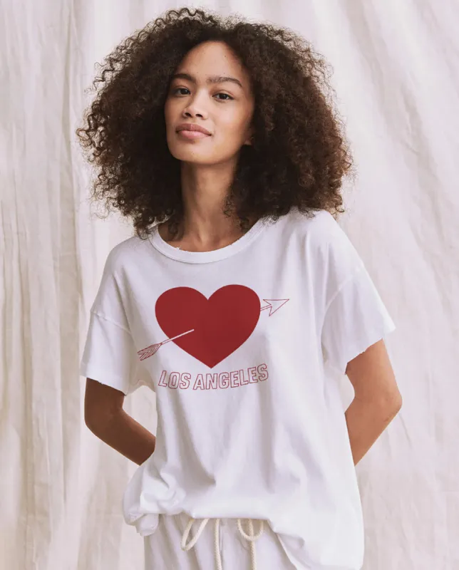 The Boxy Crew. Graphic -- True White with Los Angeles Heart Graphic sold by THE GREAT.
