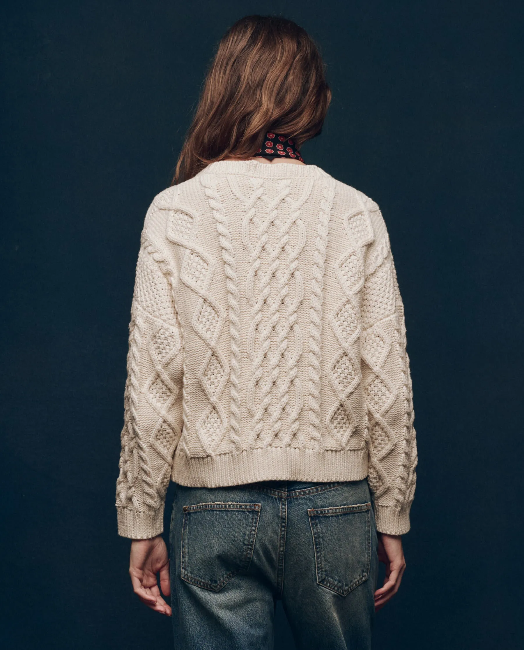 The Classic Cable Pullover. -- Cream sold by THE GREAT. product image thumbnail 2