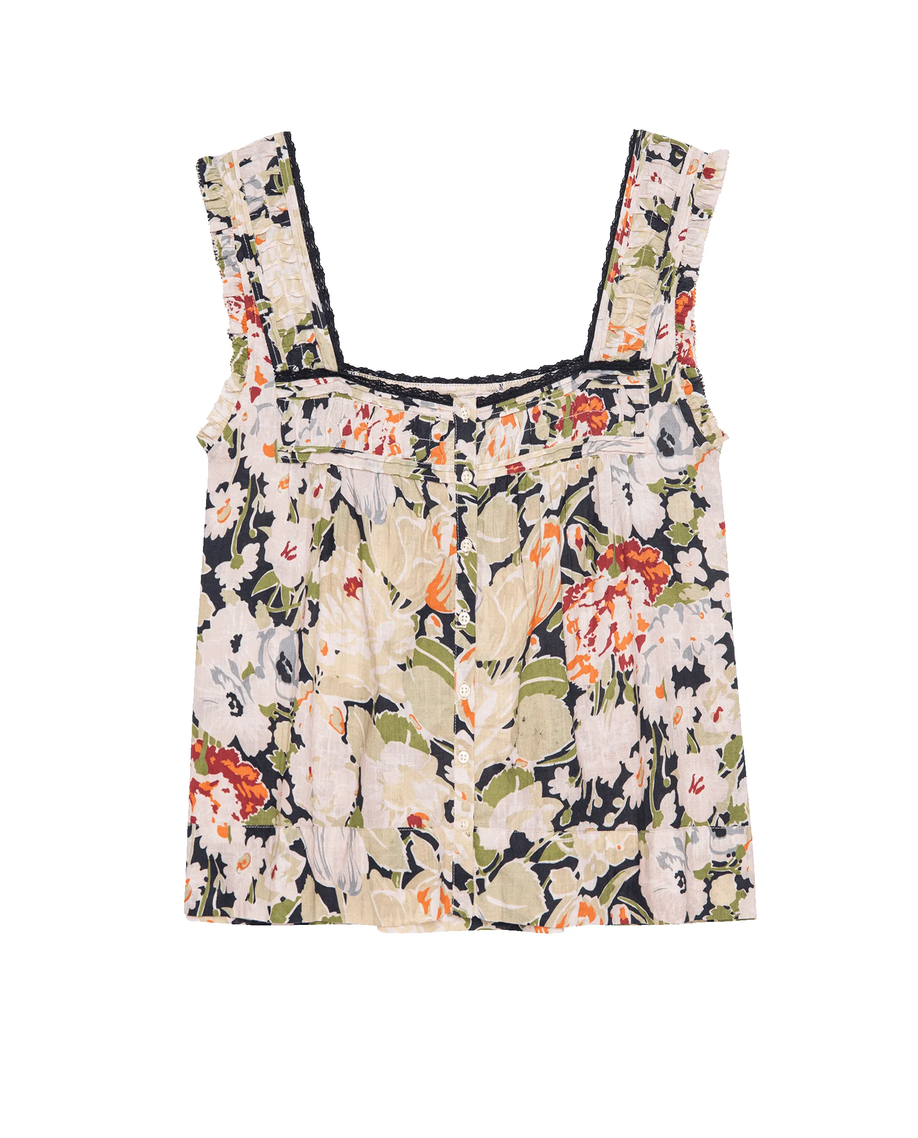 The Victorian Pleat Tank. -- Vintage Rose Print sold by THE GREAT. product image thumbnail 5