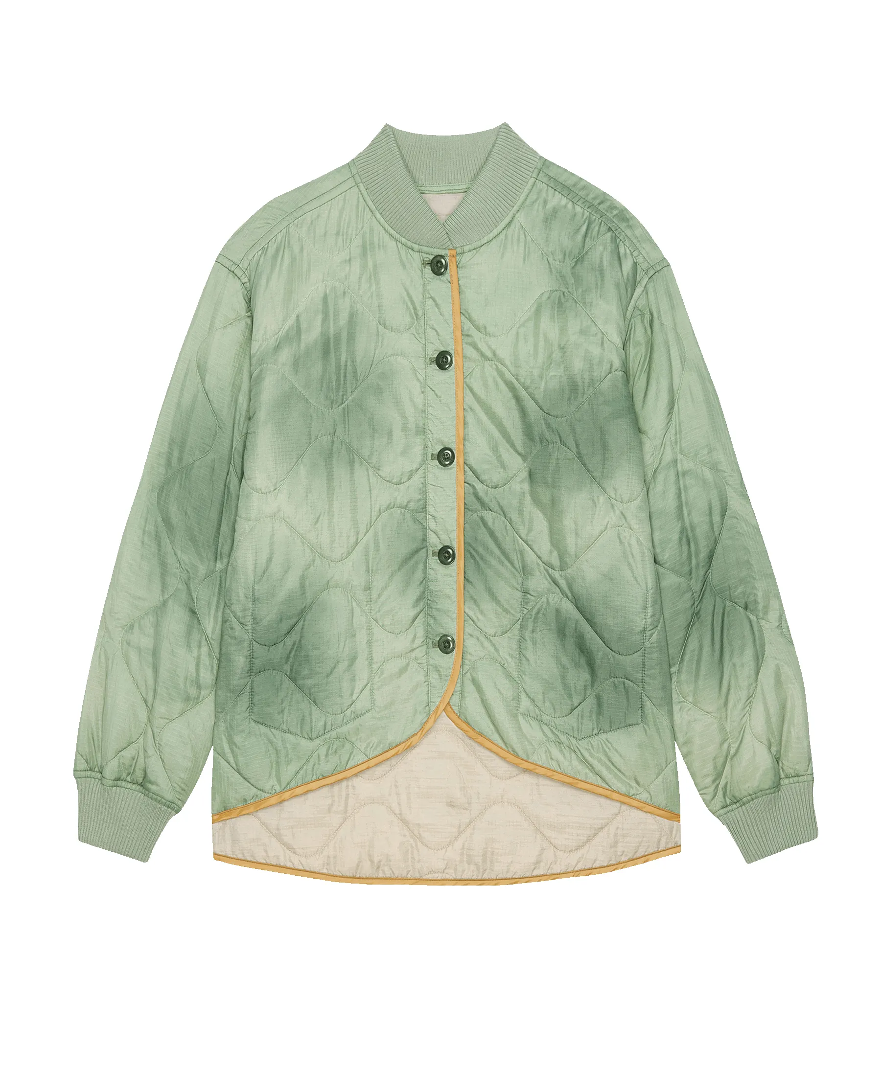 The Quilted Liner Jacket. -- Mottled Green sold by THE GREAT. product image thumbnail 4