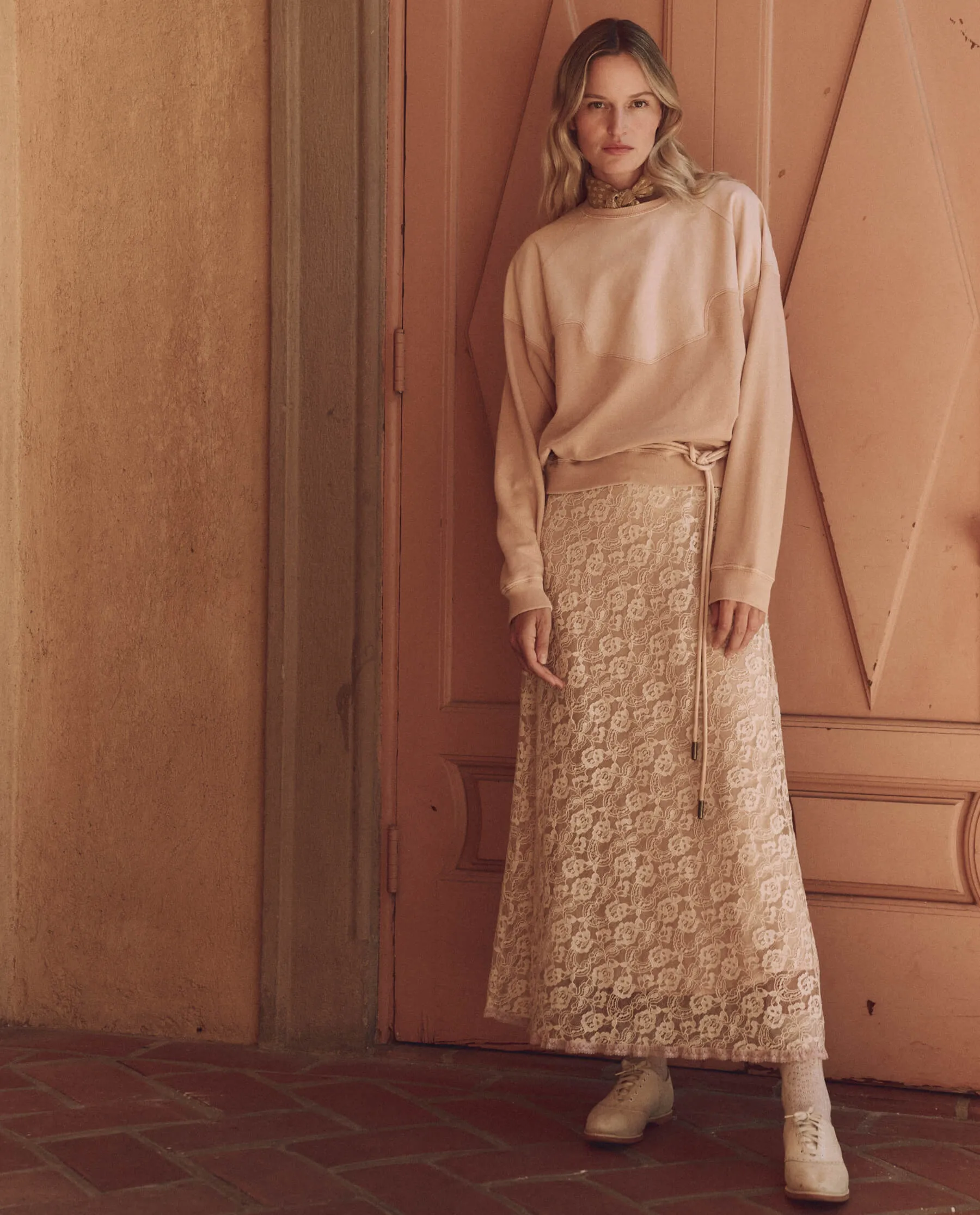 The Western Slouch Sweatshirt. -- Dusty Pink sold by THE GREAT. product image thumbnail 4