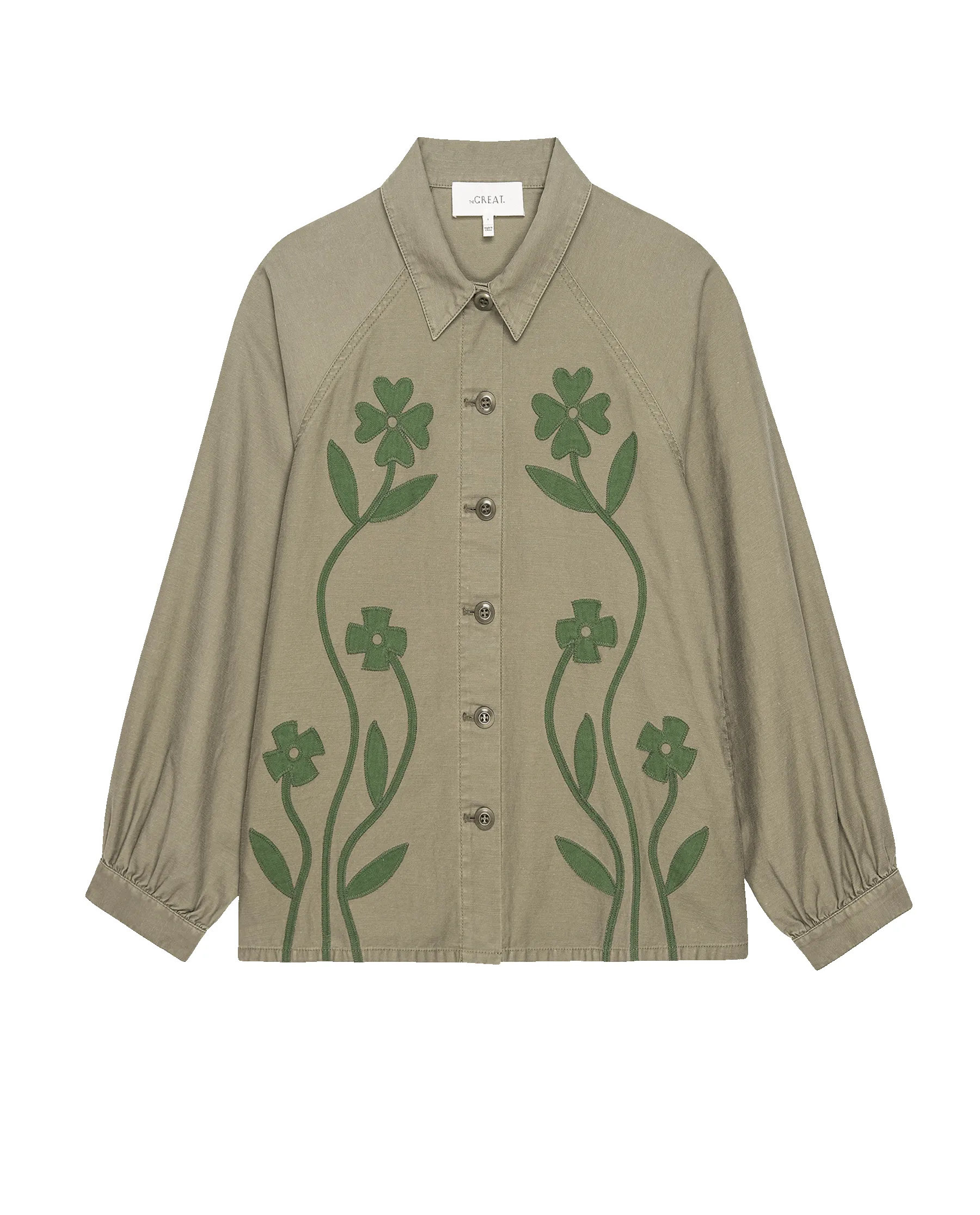 The Floral Applique Commodore Jacket. -- Tonal Army sold by THE GREAT. product image thumbnail 5