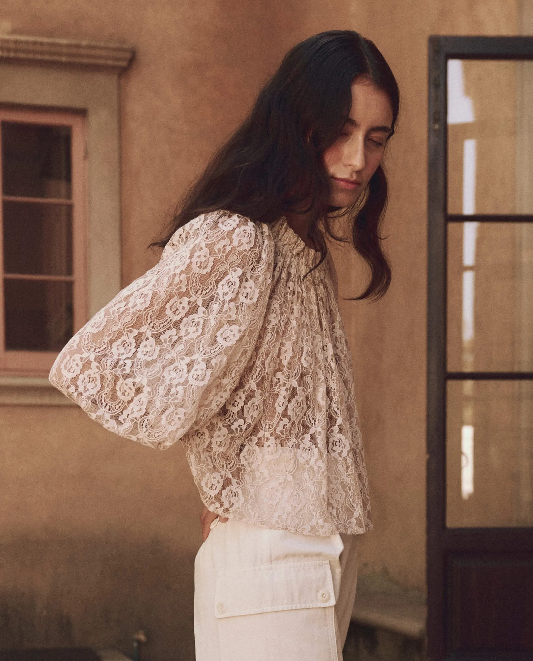 The Prim Top. -- Vintage Blush sold by THE GREAT. product image thumbnail 3