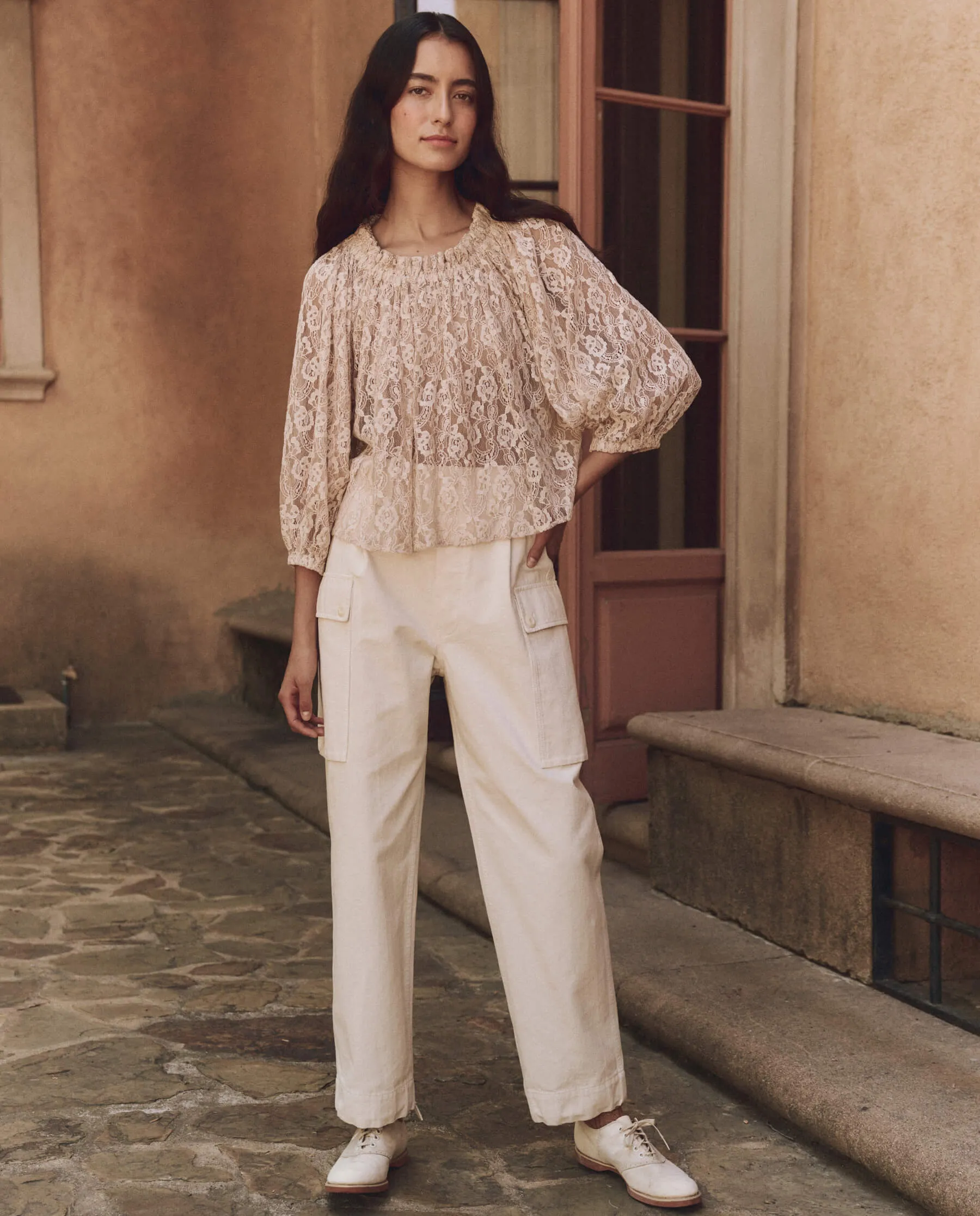 The Prim Top. -- Vintage Blush sold by THE GREAT. product image thumbnail 4
