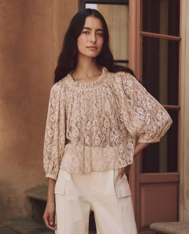 The Prim Top. -- Vintage Blush sold by THE GREAT.
