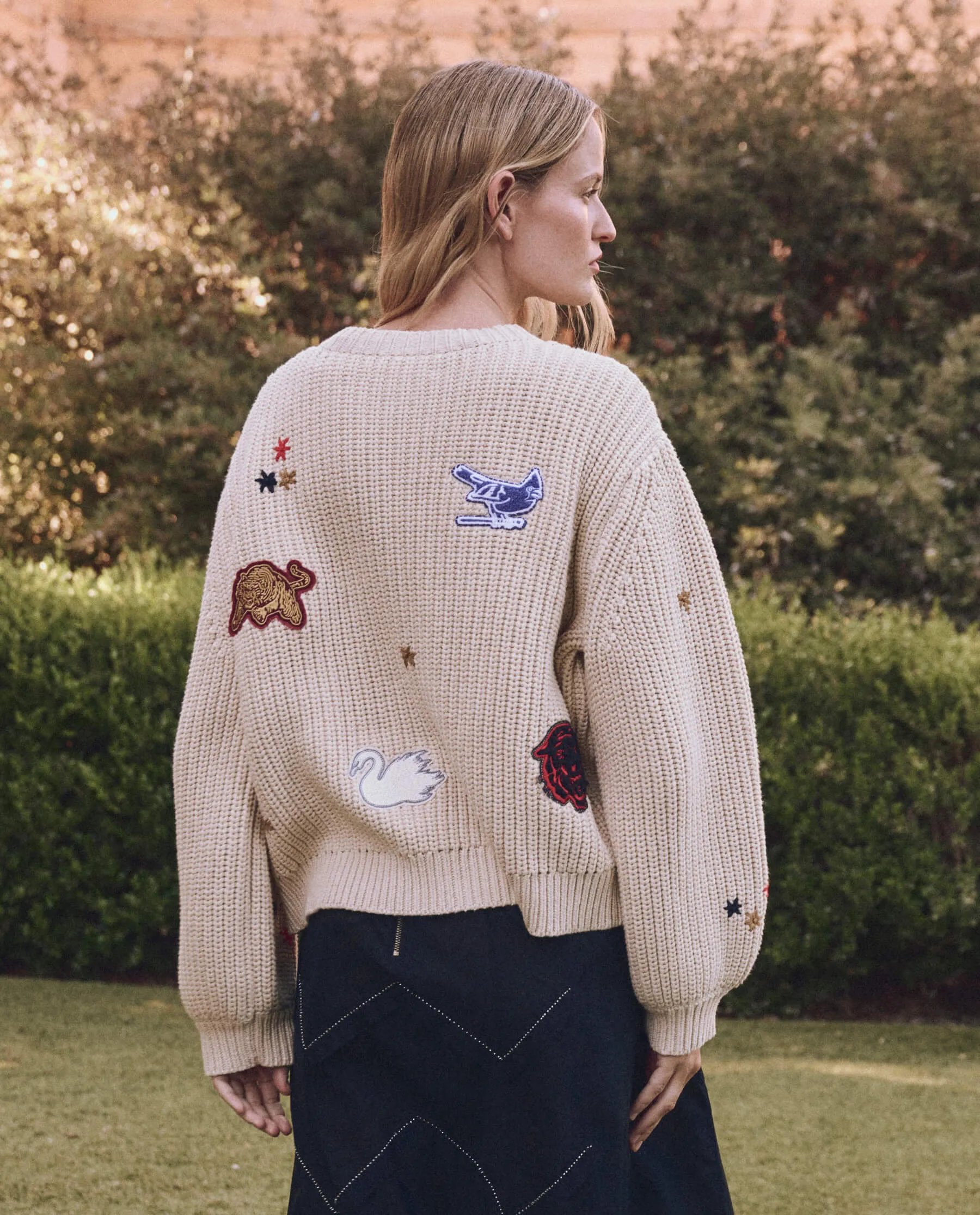 The Collegiate Cardigan. -- Natural sold by THE GREAT. product image thumbnail 2