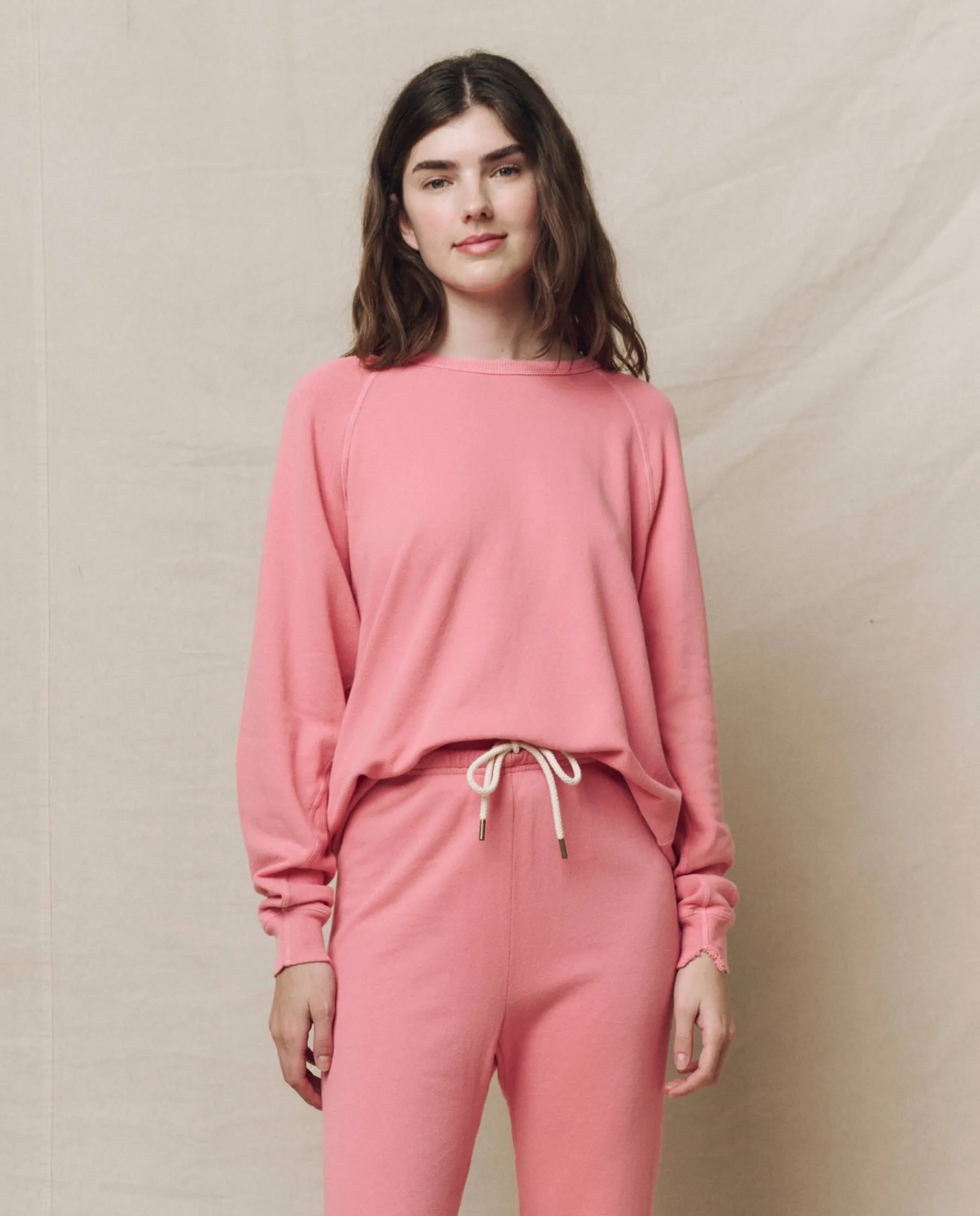 The College Sweatshirt. Solid -- Confetti sold by THE GREAT.