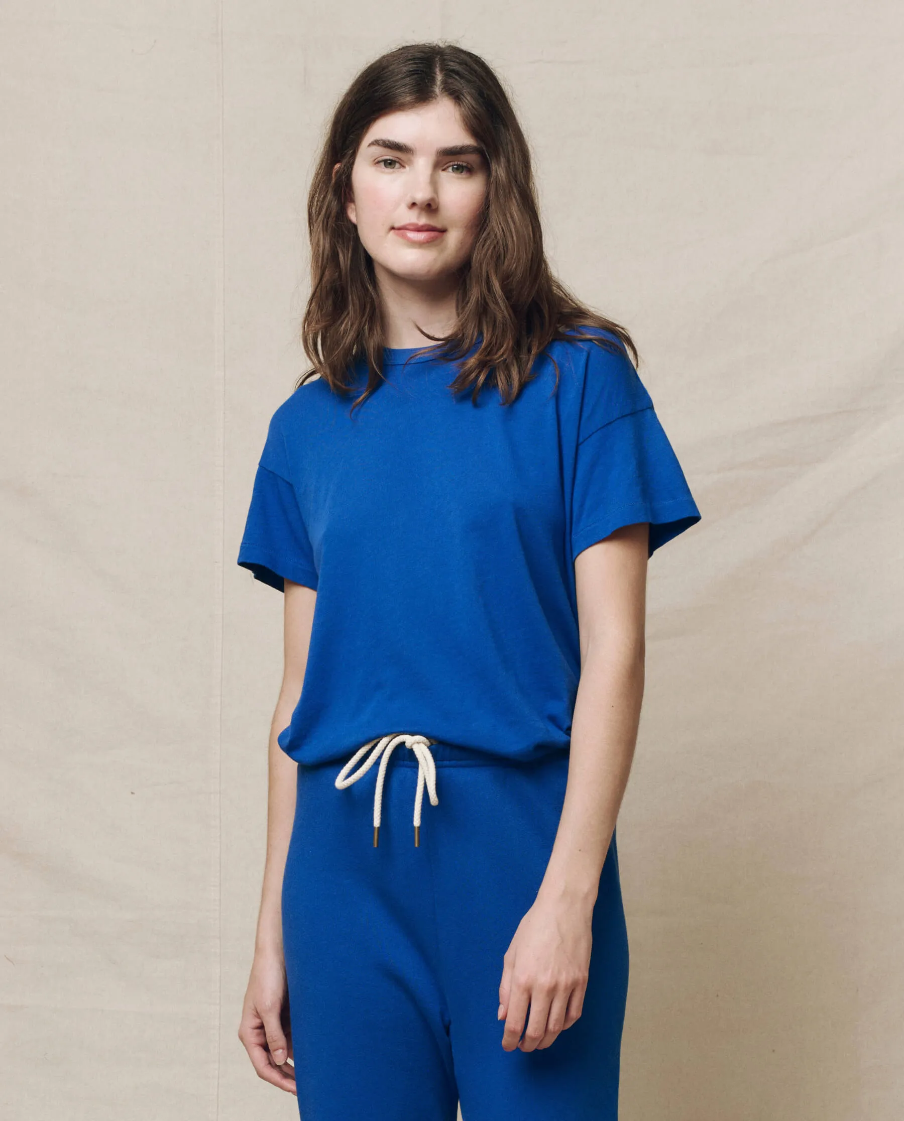 The Boxy Crew. Solid -- Bright Cobalt sold by THE GREAT.