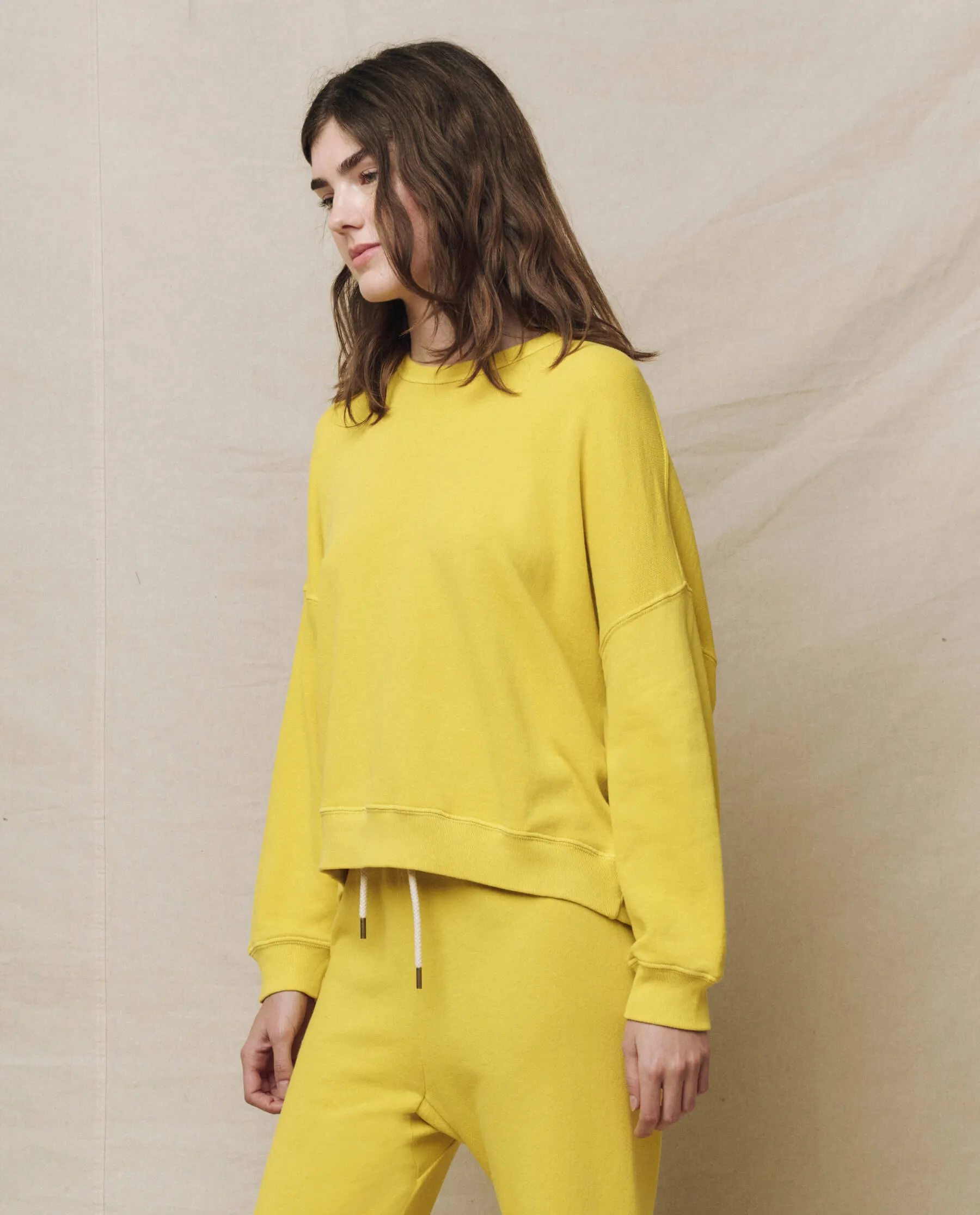 The Teammate Sweatshirt. Solid -- Daffodil sold by THE GREAT. product image thumbnail 3