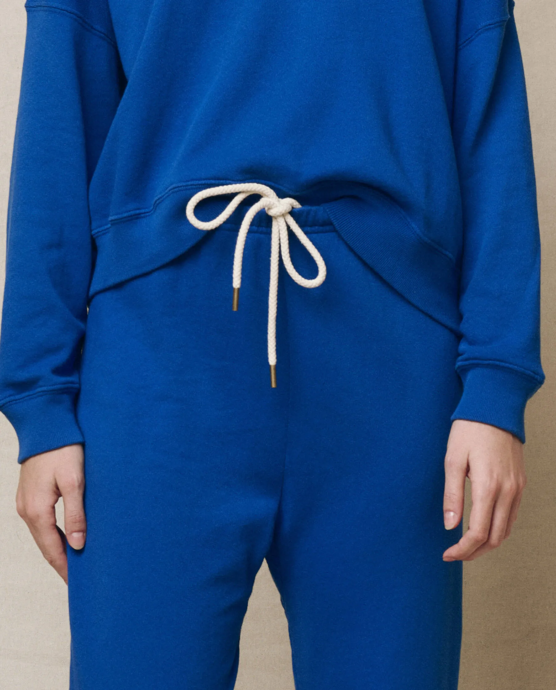 The Stadium Sweatpant. Solid -- Bright Cobalt sold by THE GREAT. product image thumbnail 4