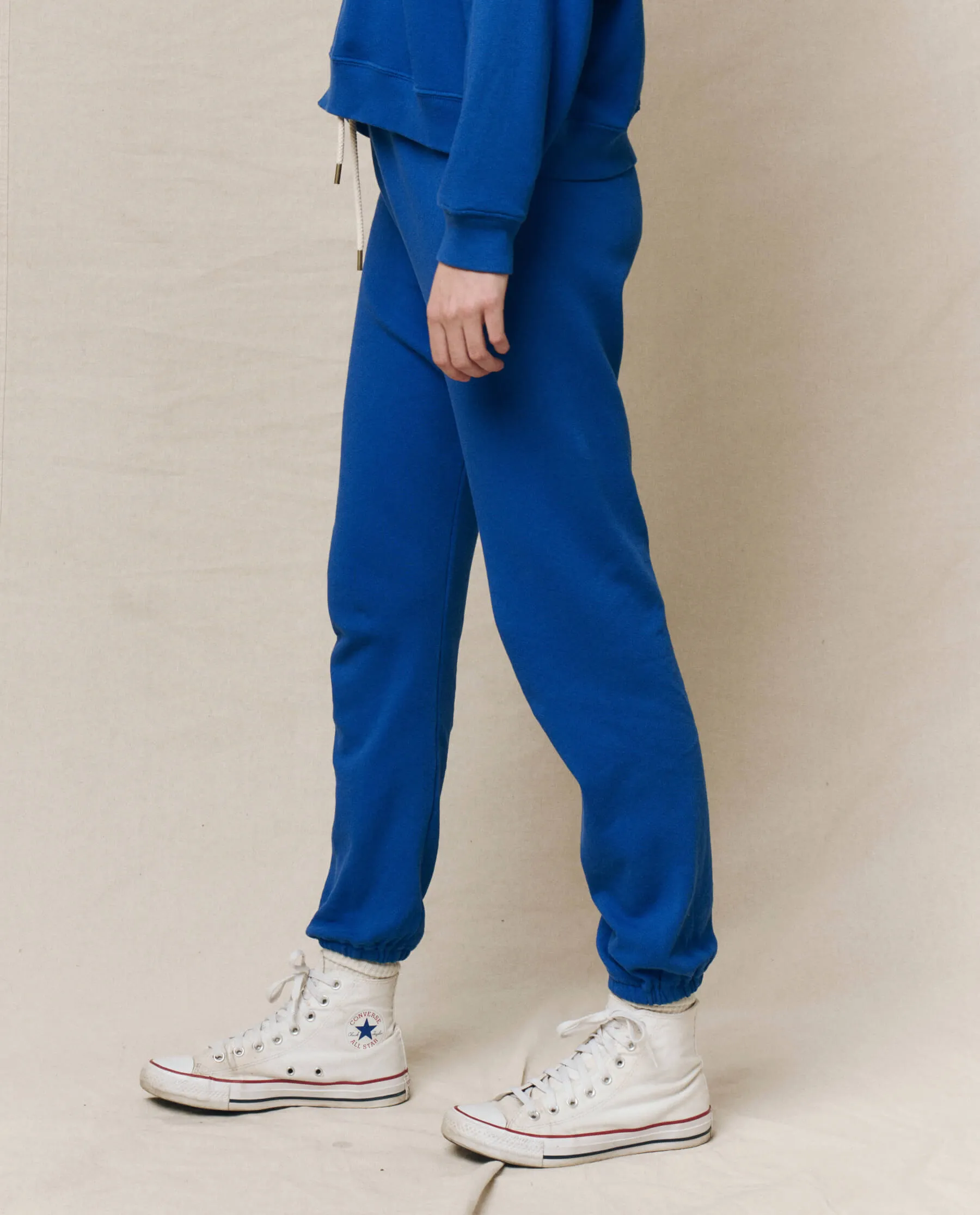The Stadium Sweatpant. Solid -- Bright Cobalt sold by THE GREAT. product image thumbnail 3