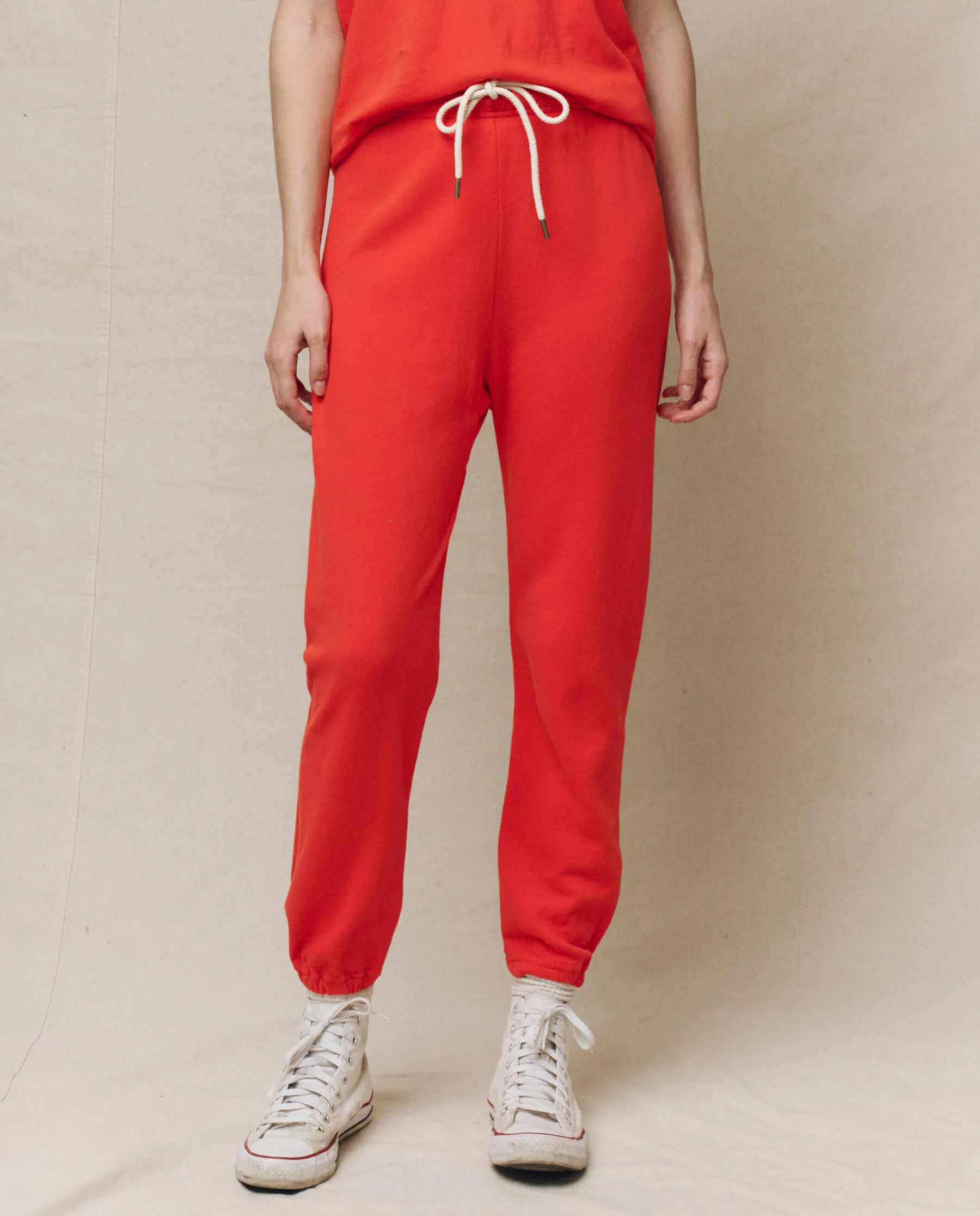 The Stadium Sweatpant. Solid -- Tart sold by THE GREAT.