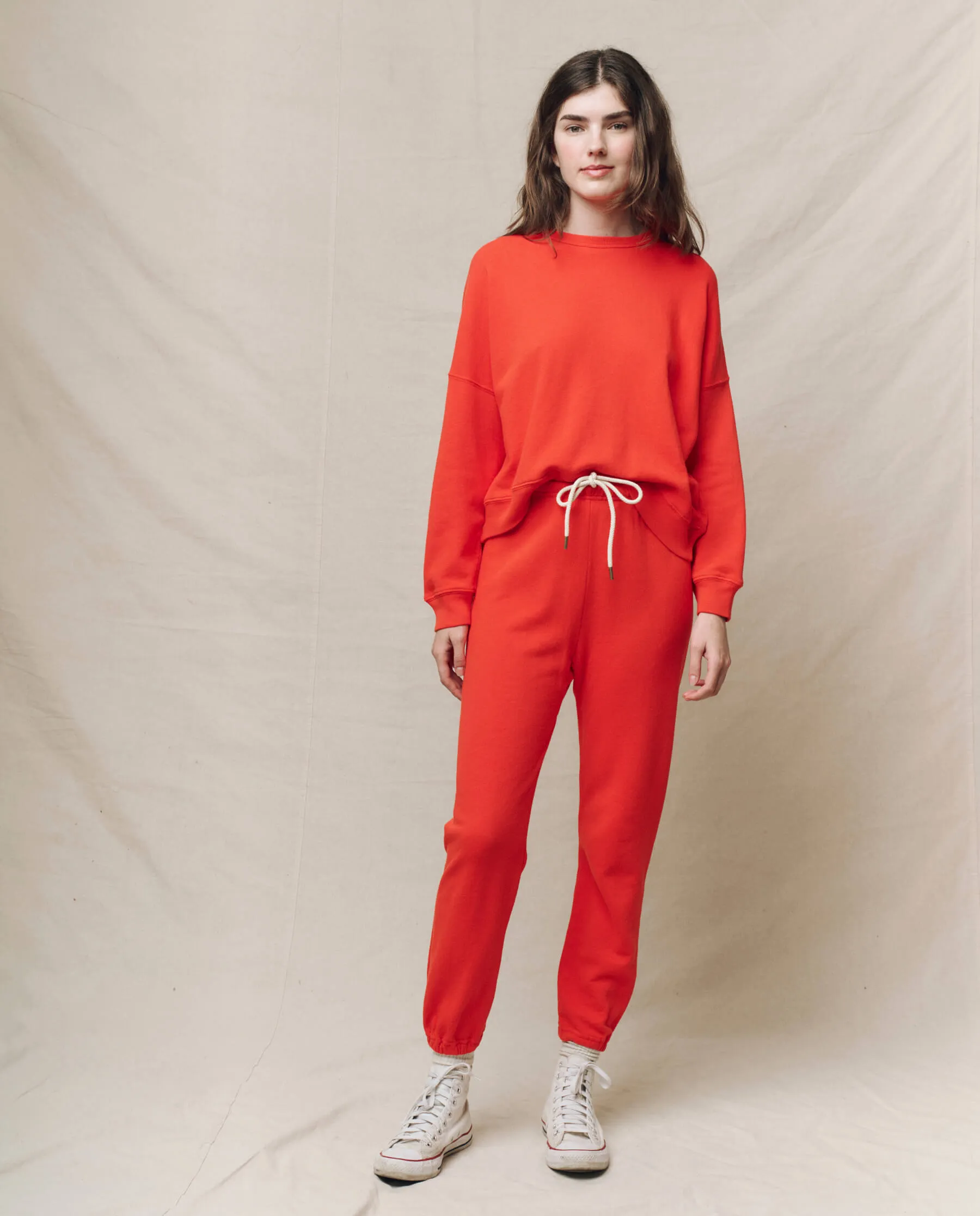 The Stadium Sweatpant. Solid -- Tart sold by THE GREAT. product image thumbnail 4