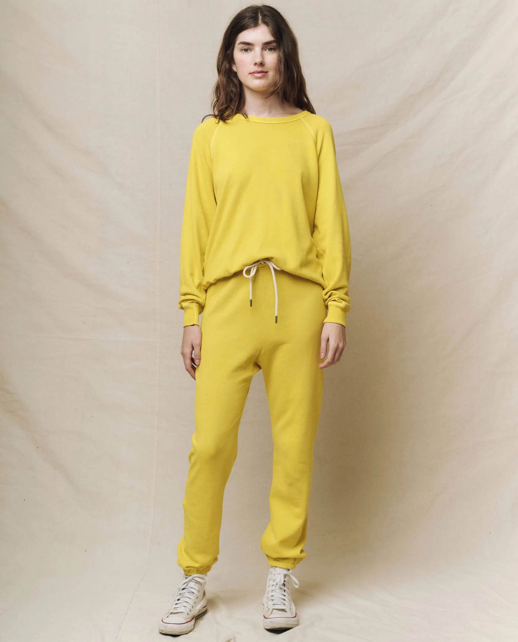 The College Sweatshirt. Solid -- Daffodil sold by THE GREAT. product image thumbnail 5