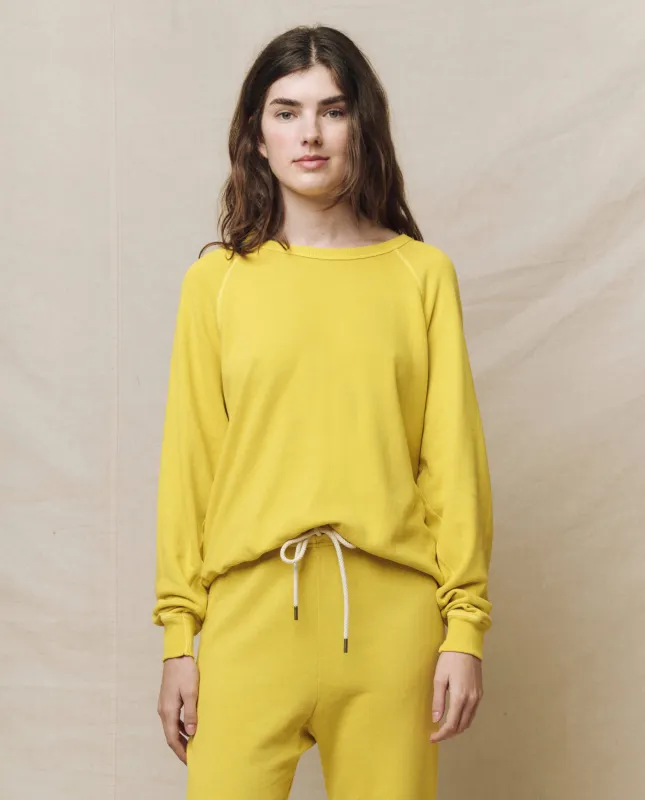 The College Sweatshirt. Solid -- Daffodil sold by THE GREAT.