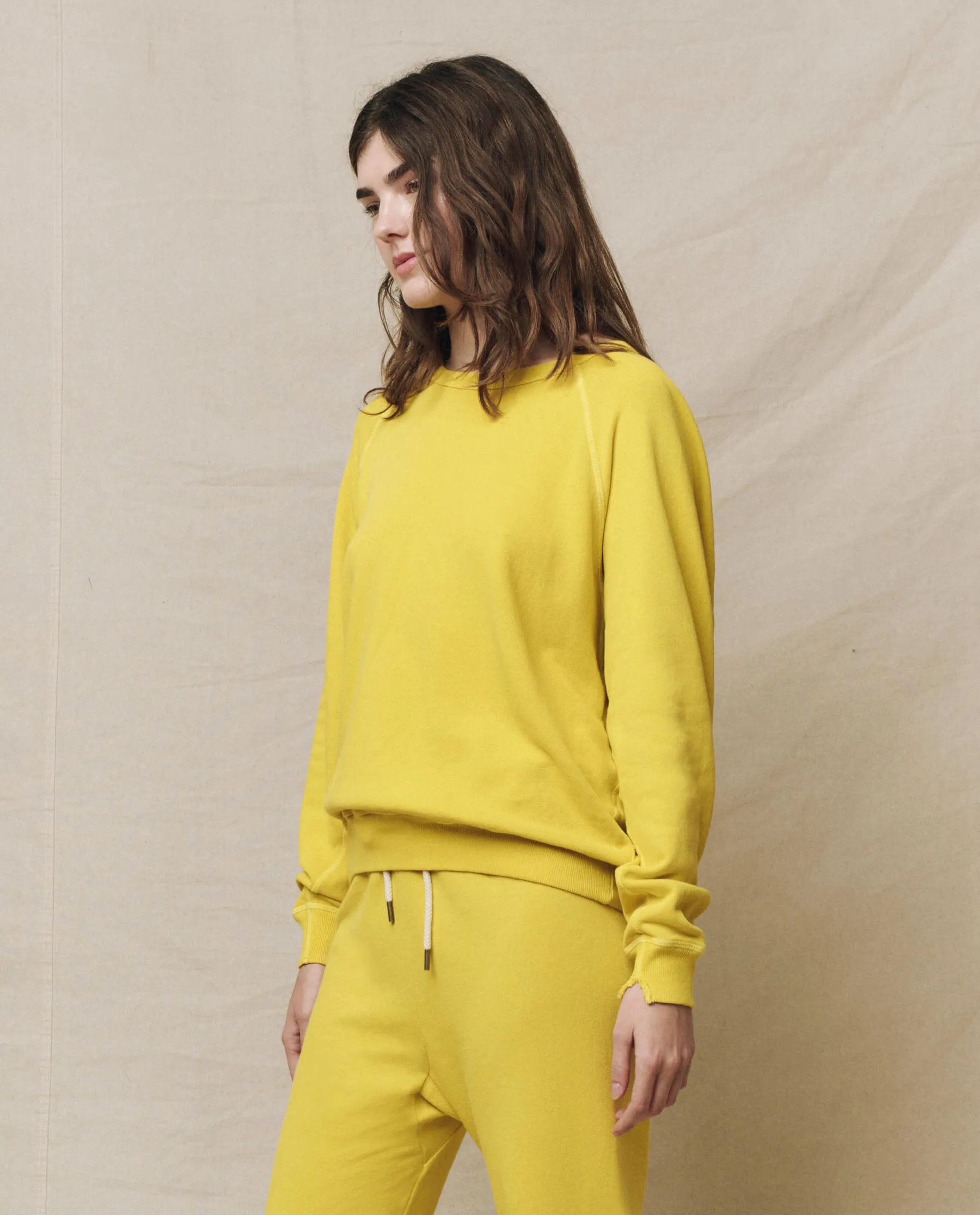 The College Sweatshirt. Solid -- Daffodil sold by THE GREAT. product image thumbnail 4