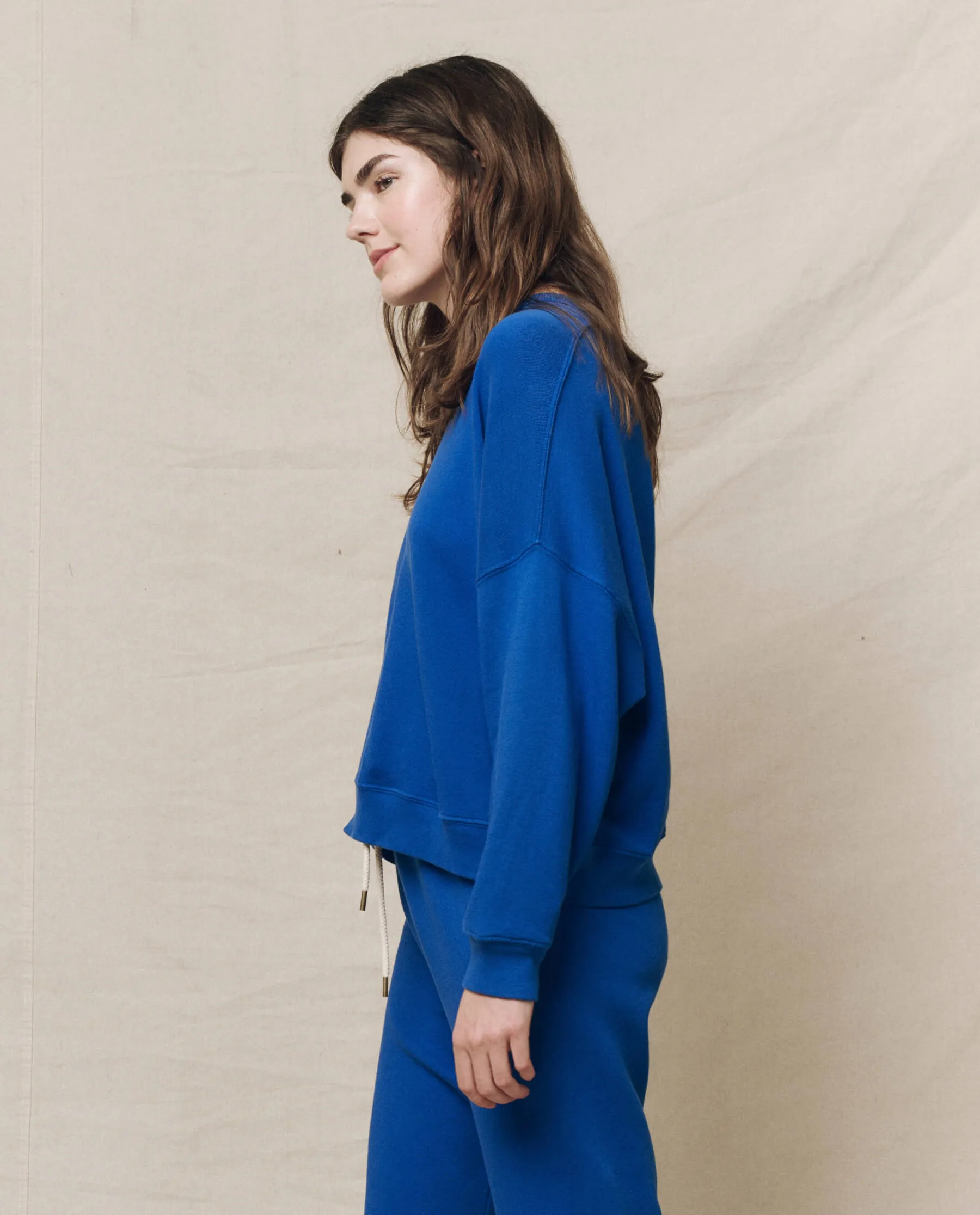 The Teammate Sweatshirt. Solid -- Bright Cobalt sold by THE GREAT. product image thumbnail 3