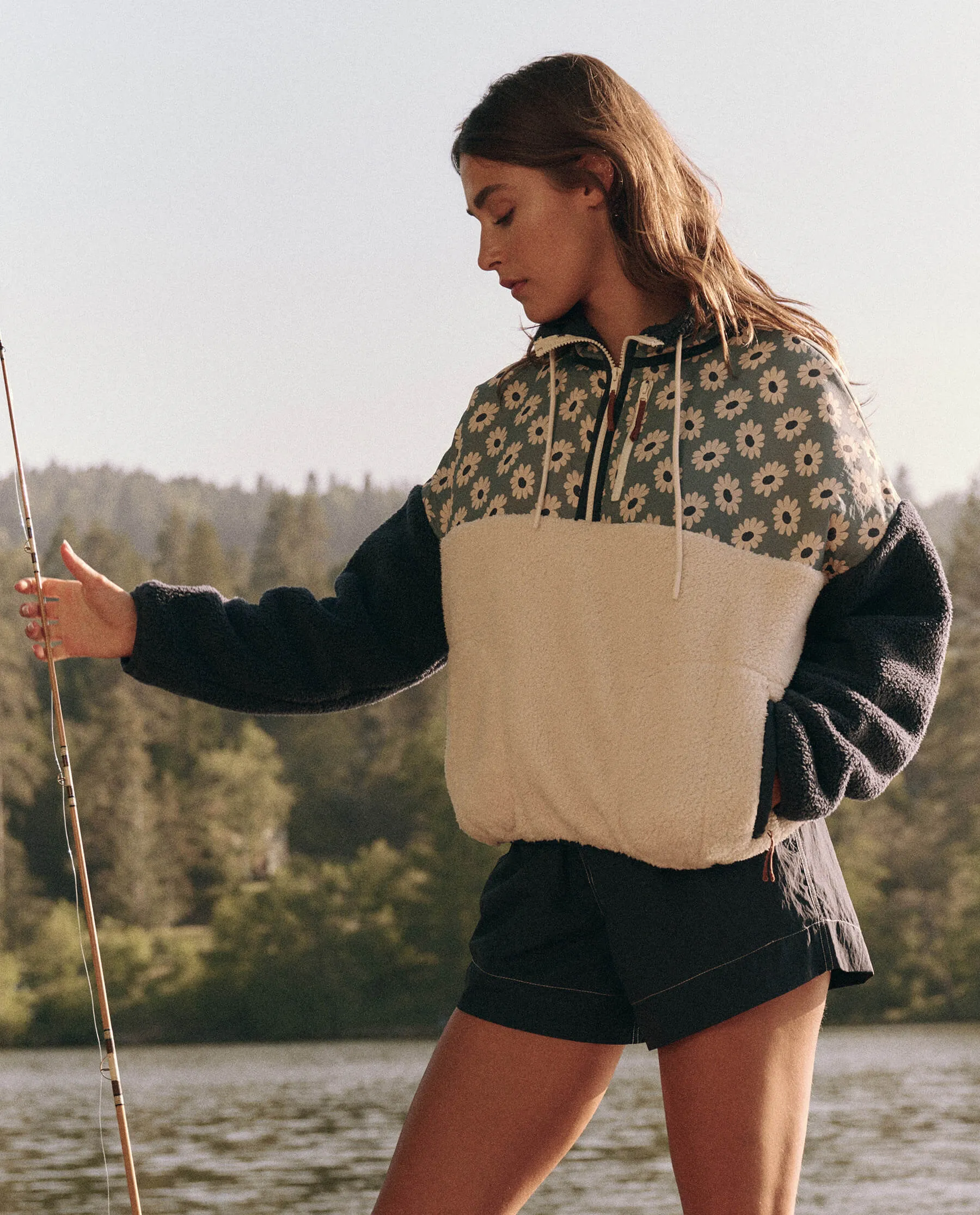 The Plush Terrain Half-Zip. -- Falling Daisy Colorblock sold by THE GREAT. product image thumbnail 3
