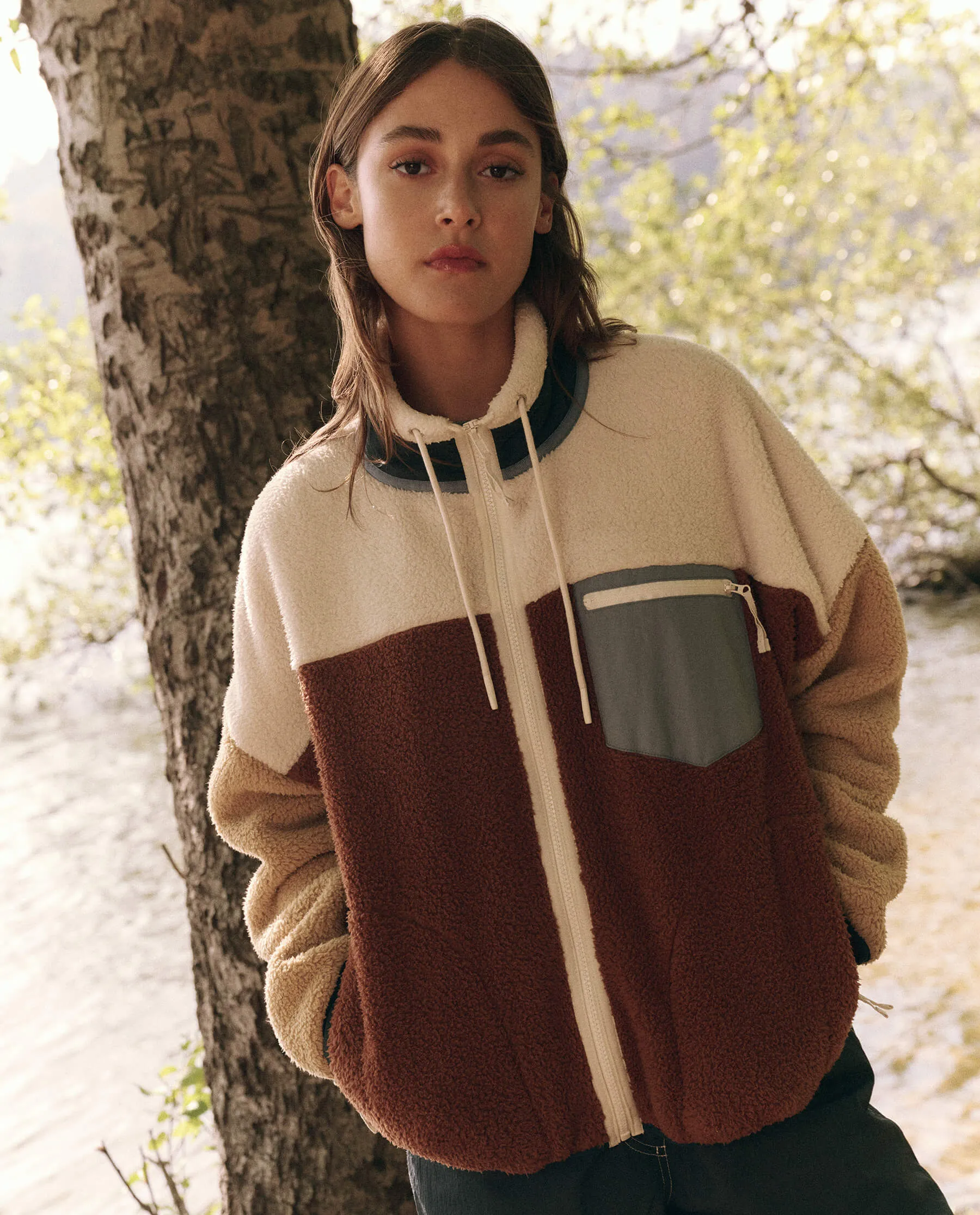 The Plush Terrain Full-Zip. -- Oakwood Colorblock sold by THE GREAT.