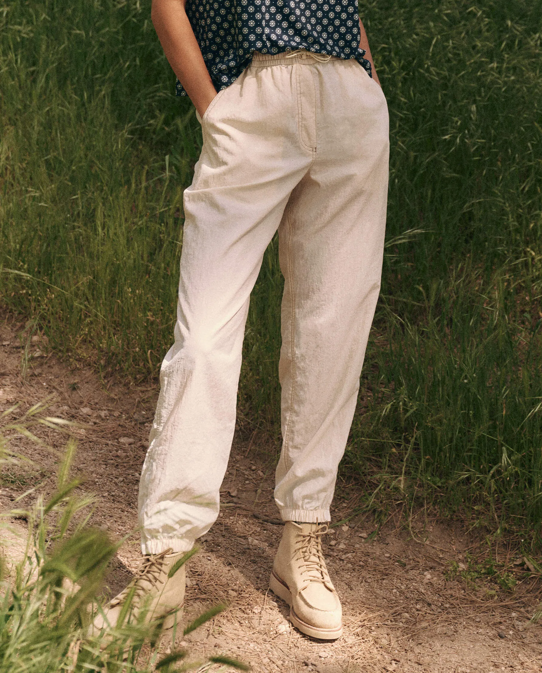 The Trailhead Pant. -- Cream sold by THE GREAT.