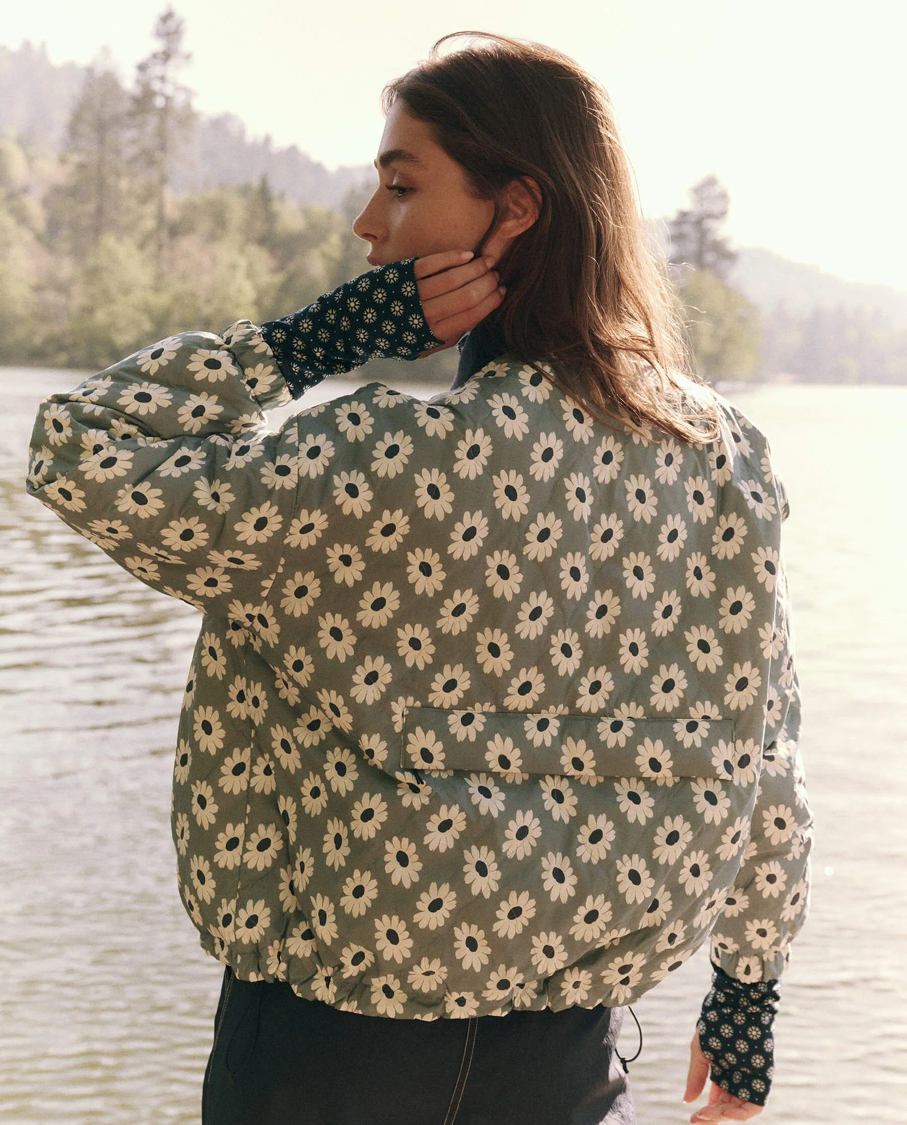 The Reversible Ultra Light Down Puffer. -- Falling Daisy and Cream sold by THE GREAT. product image thumbnail 2