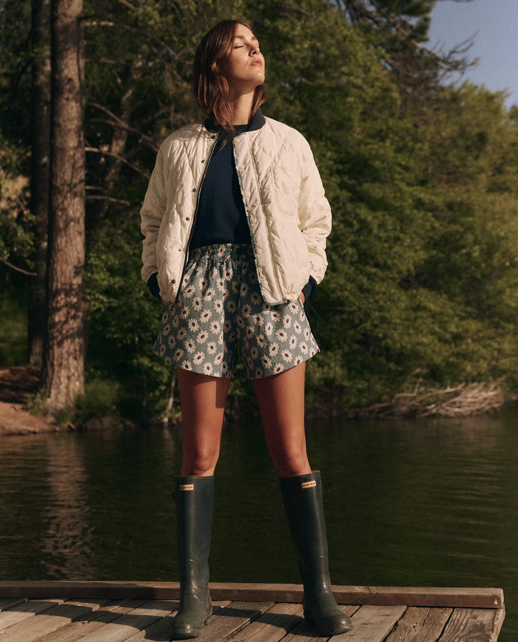 The Reversible Ultra Light Down Puffer. -- Falling Daisy and Cream sold by THE GREAT. product image thumbnail 4