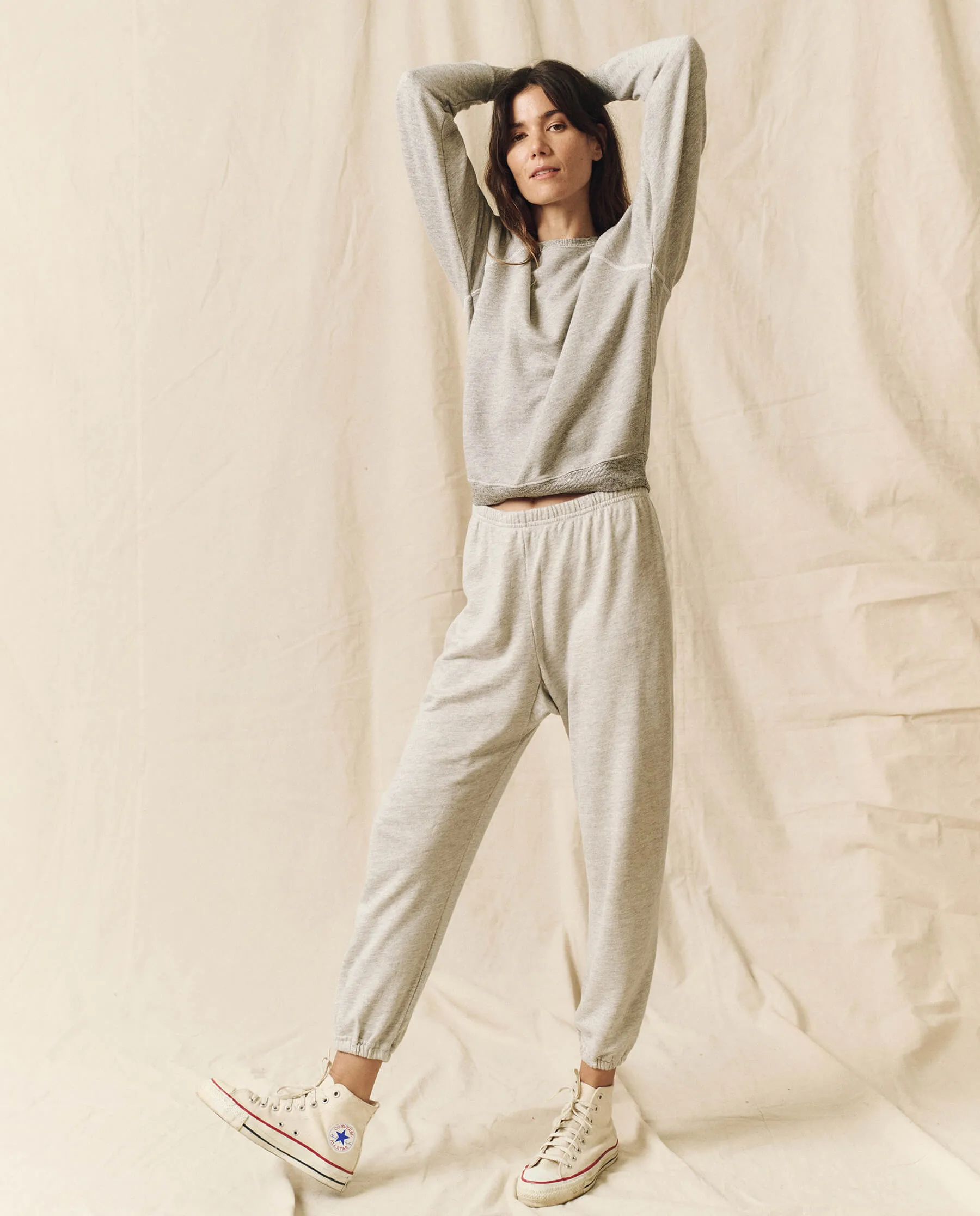 The Shrunken Sweatshirt. -- Soft Heather Grey sold by THE GREAT. product image thumbnail 5