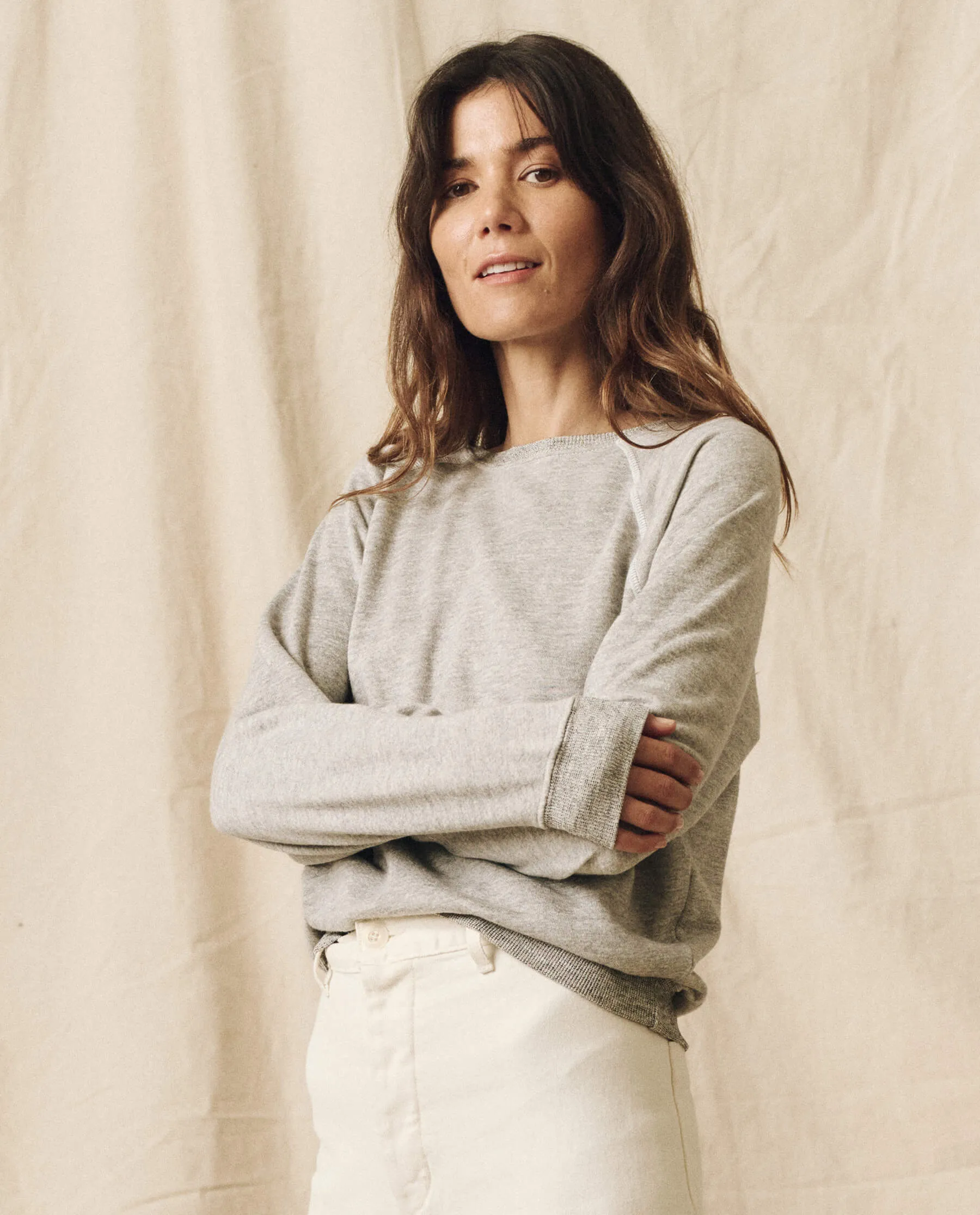 The Shrunken Sweatshirt. -- Soft Heather Grey sold by THE GREAT. product image thumbnail 3