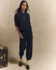 The Lantern Pant. -- Dark Navy sold by THE GREAT.