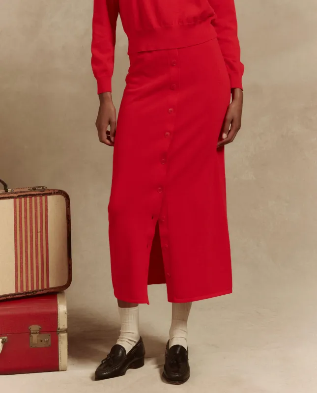 The Button Front Sweater Skirt. -- Tart sold by THE GREAT.