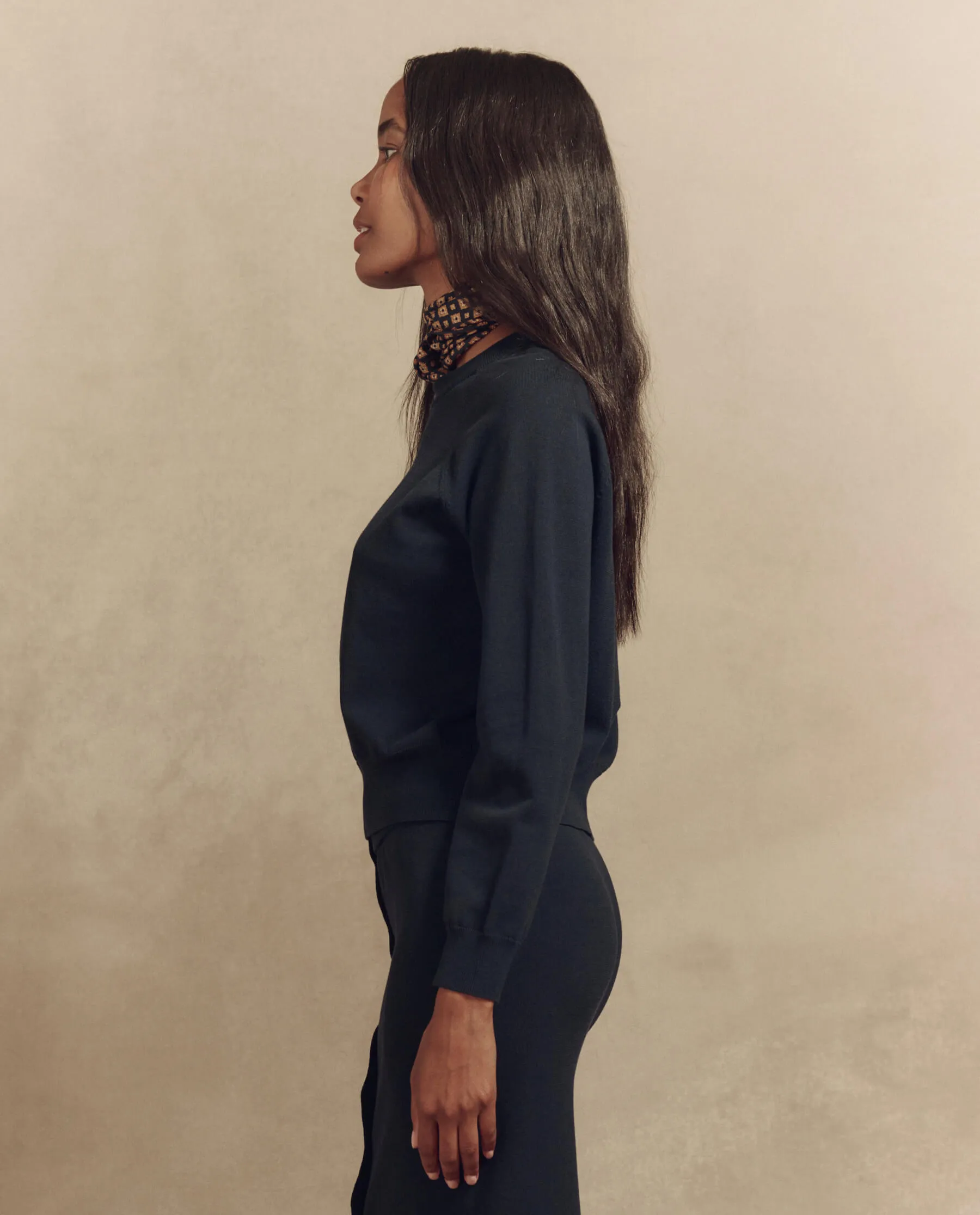 The Crew Neck Sweater. -- Dark Navy sold by THE GREAT. product image thumbnail 3