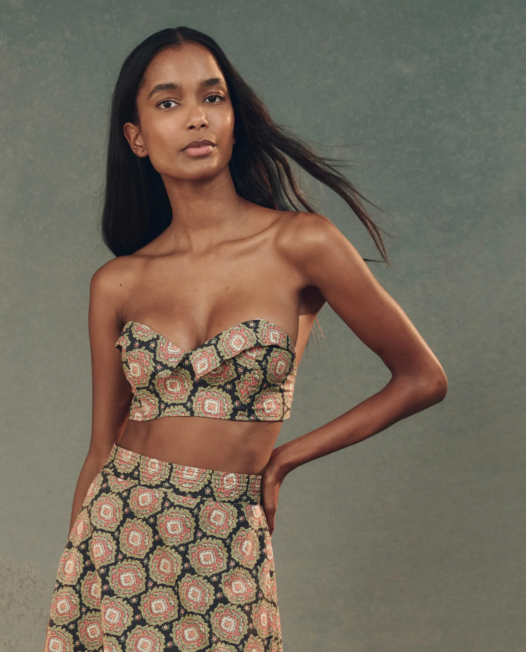 The Bustier Top. -- Heirloom Paisley sold by THE GREAT.