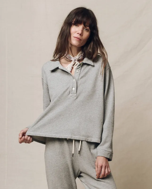 The Rugby Sweatshirt. -- Varsity Grey sold by THE GREAT.