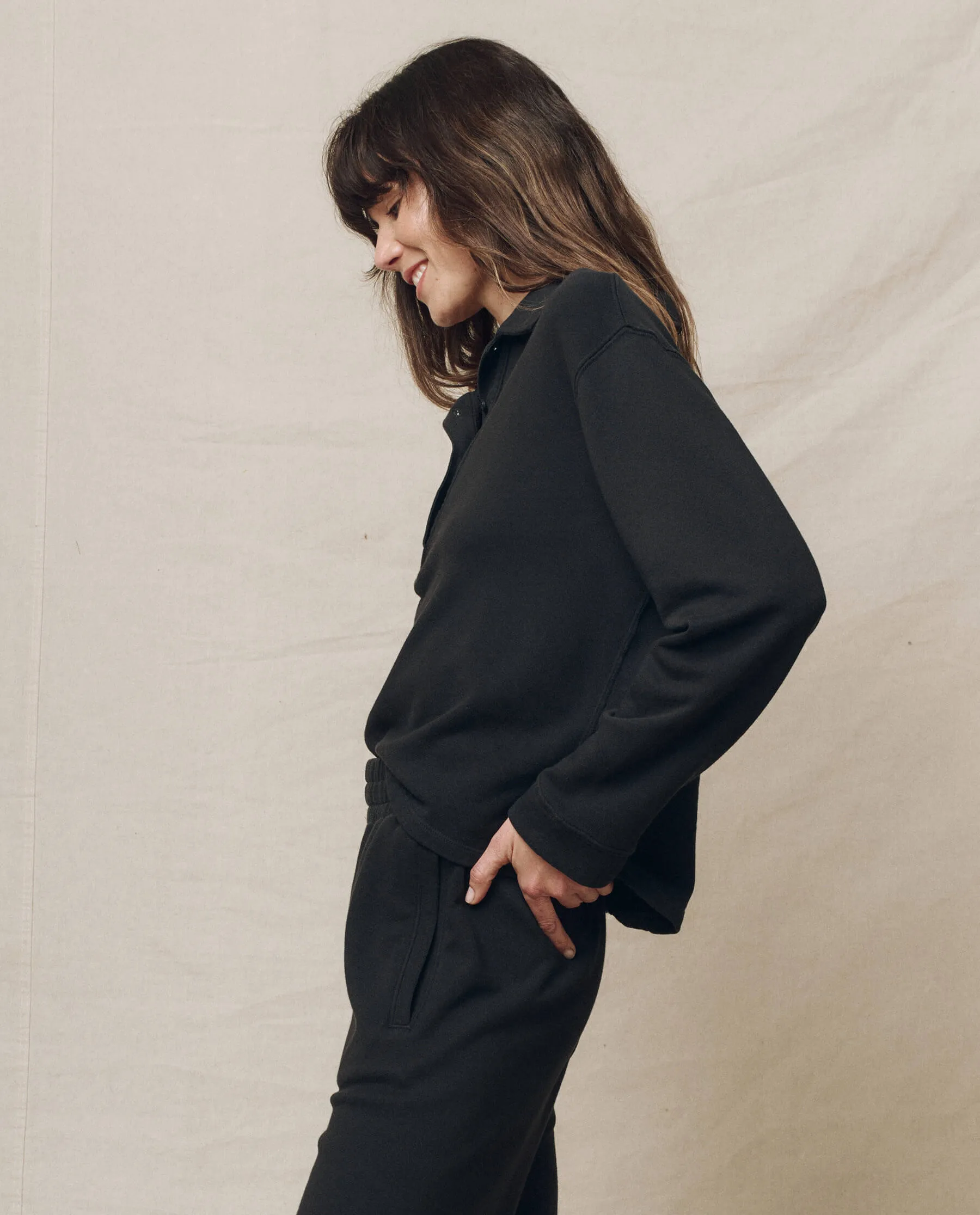 The Rugby Sweatshirt. -- Almost Black sold by THE GREAT. product image thumbnail 3