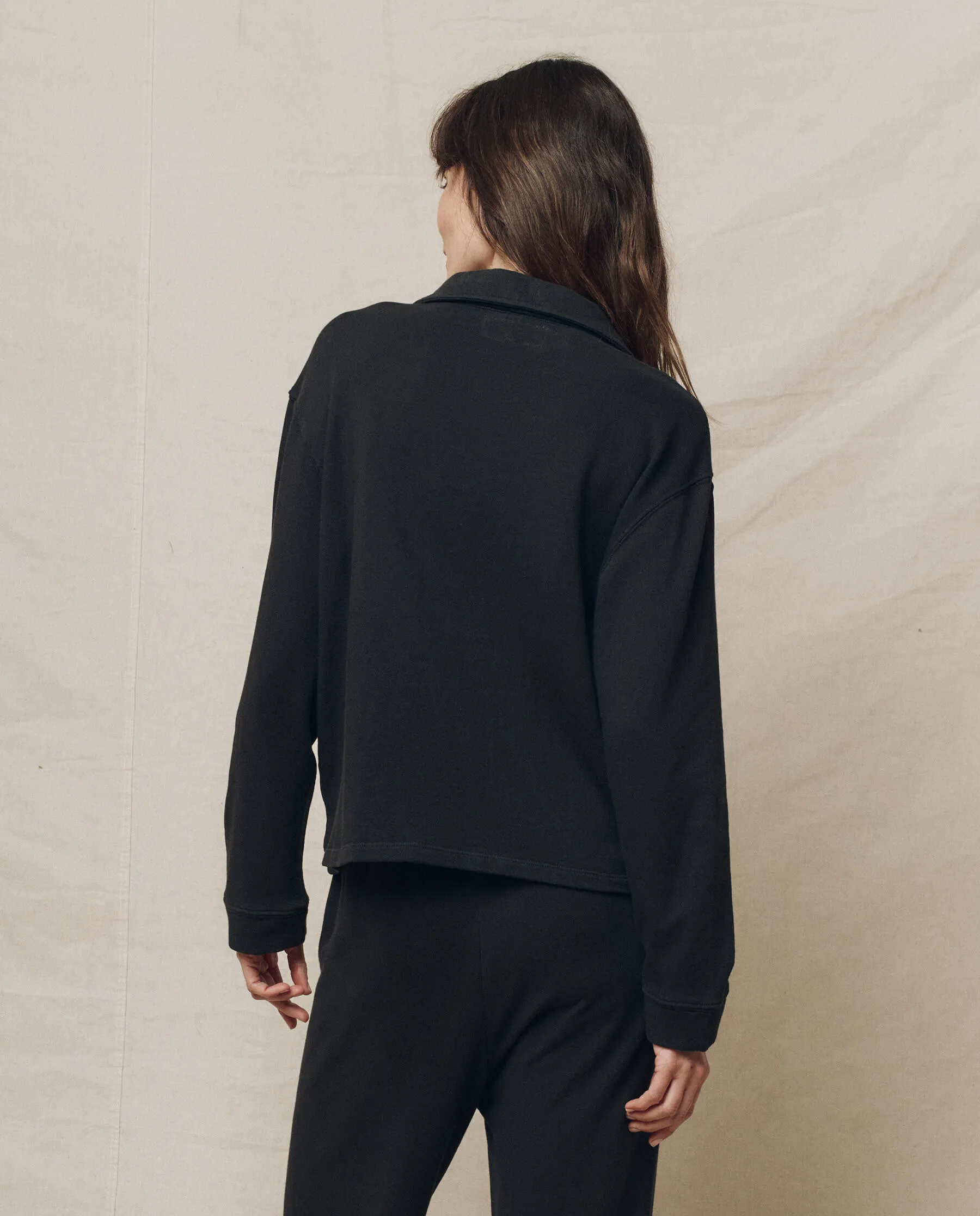 The Rugby Sweatshirt. -- Almost Black sold by THE GREAT. product image thumbnail 2